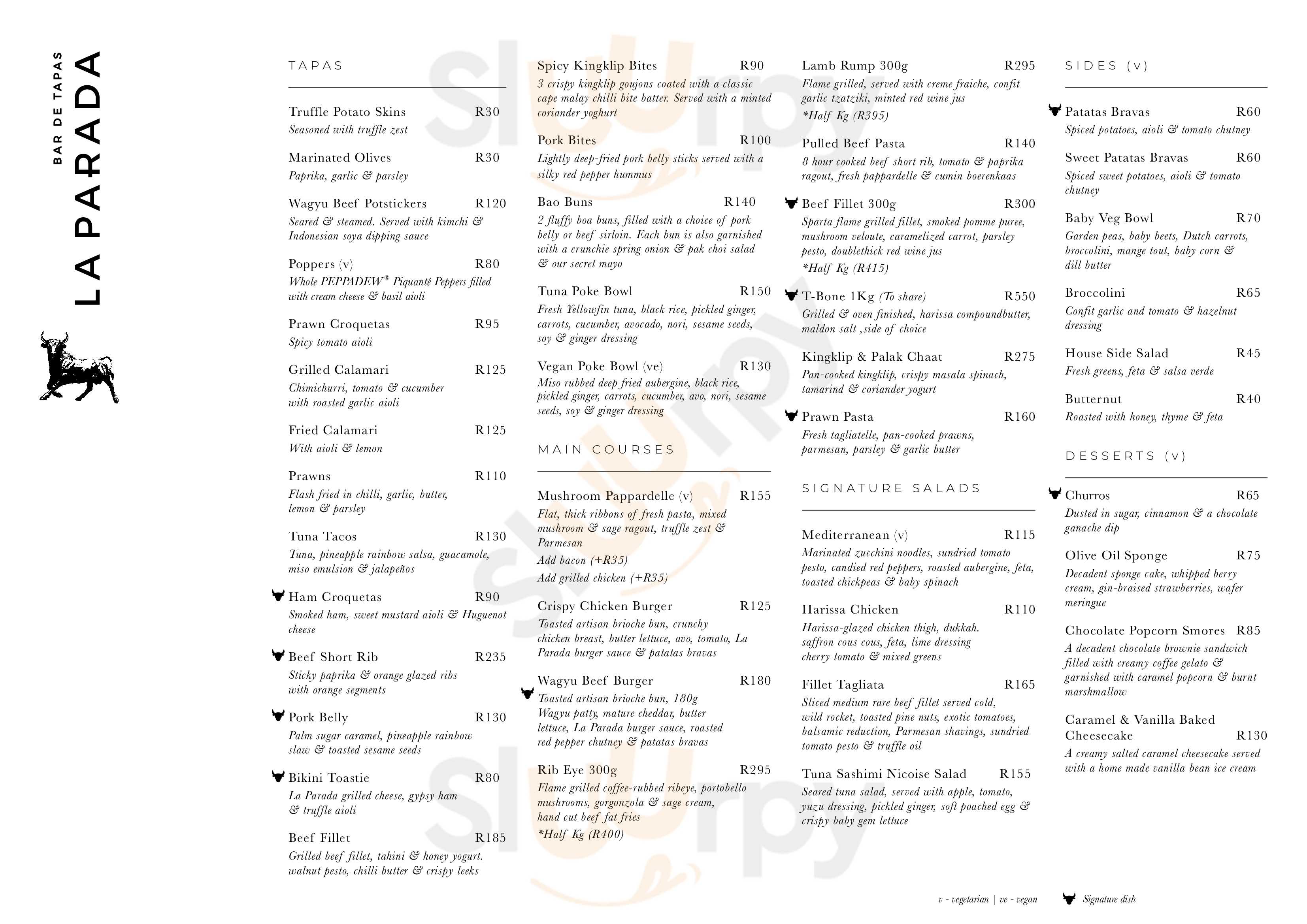 La Parada Parkmore Sandton Menu - 1