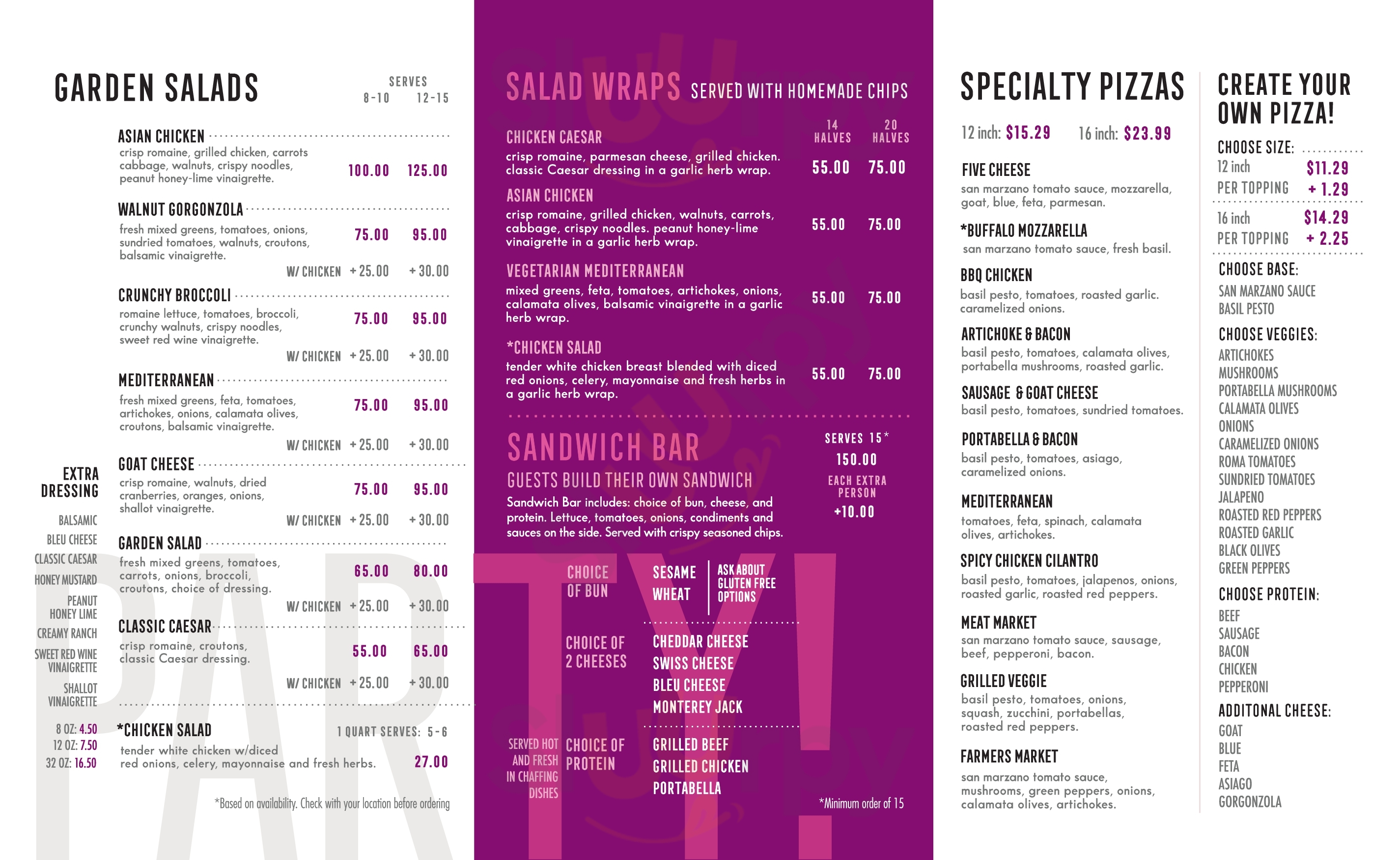 Main Menu - The Loop Restaurant