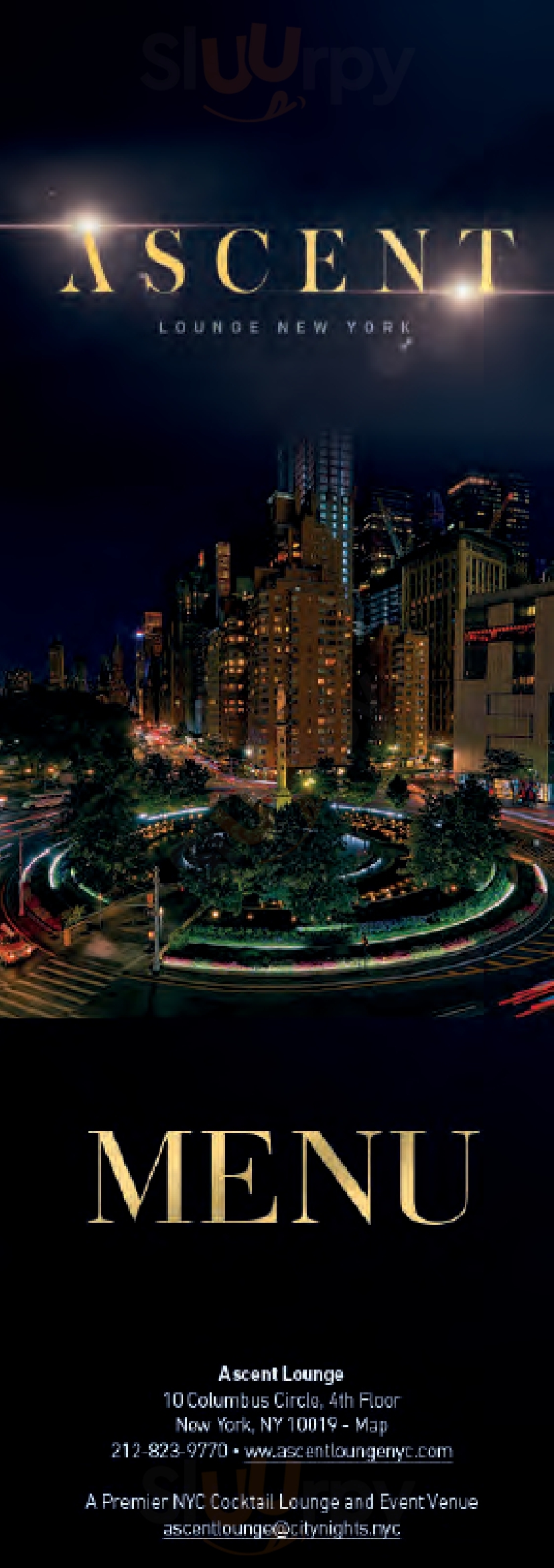 Main Menu - Ascent Lounge New York
