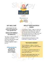 The Eat Well Cafe, Boulder