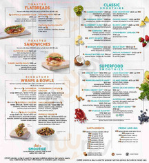 Tropical Smoothie Cafe menu