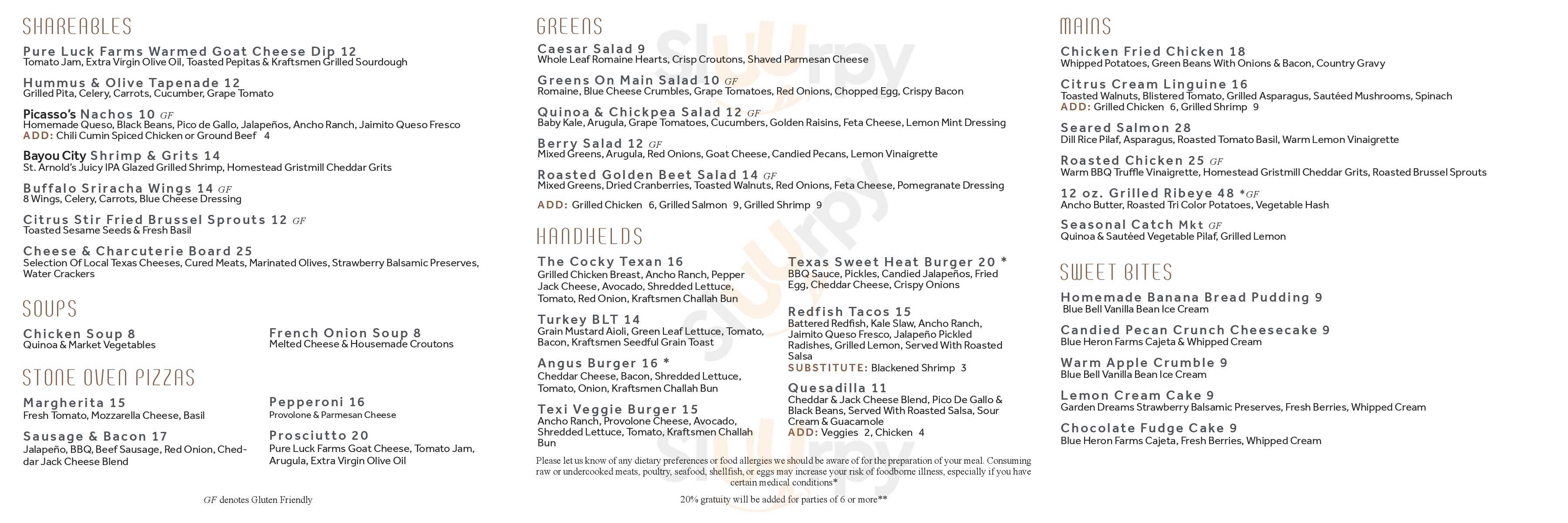 Curate Houston Menu - 1