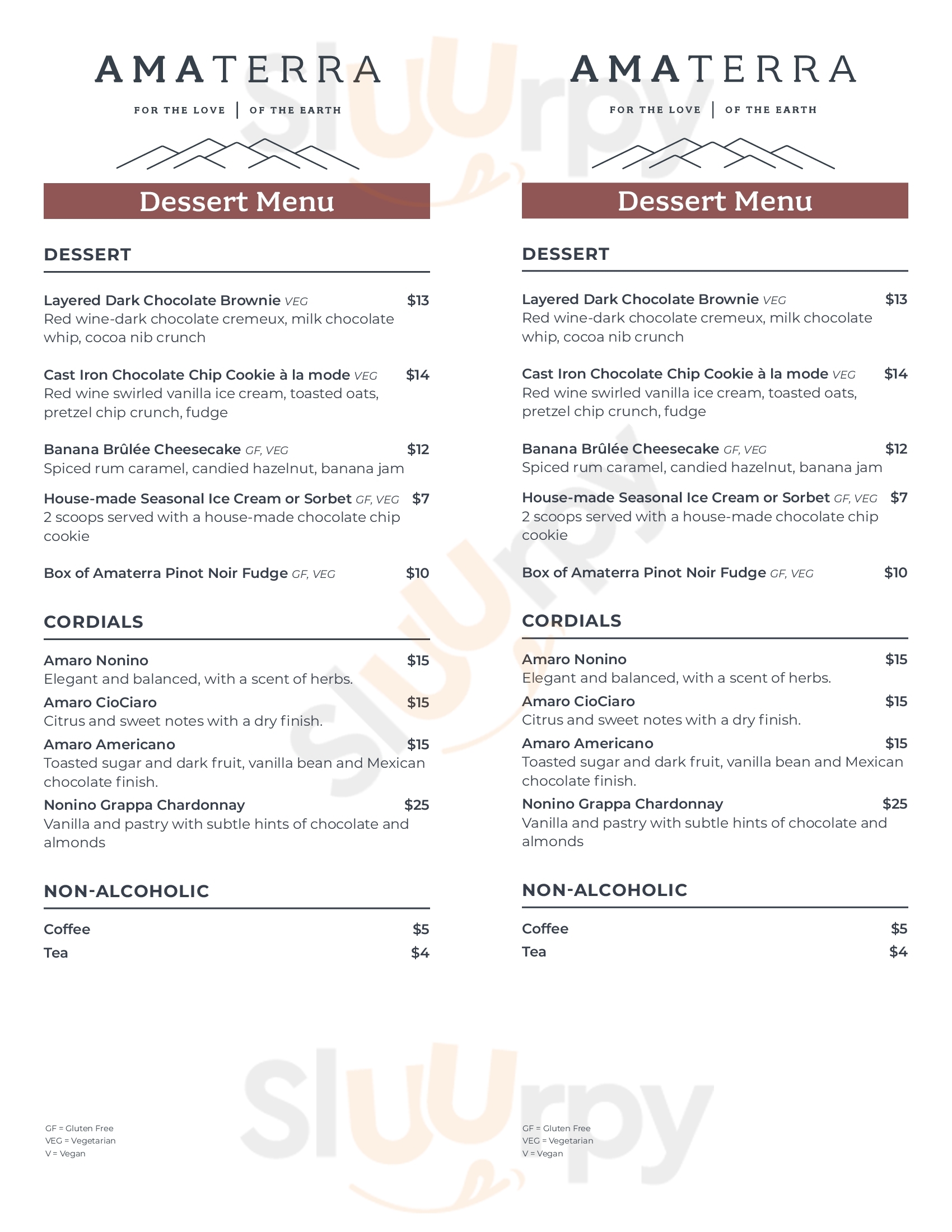 Main Menu - Amaterra Winery