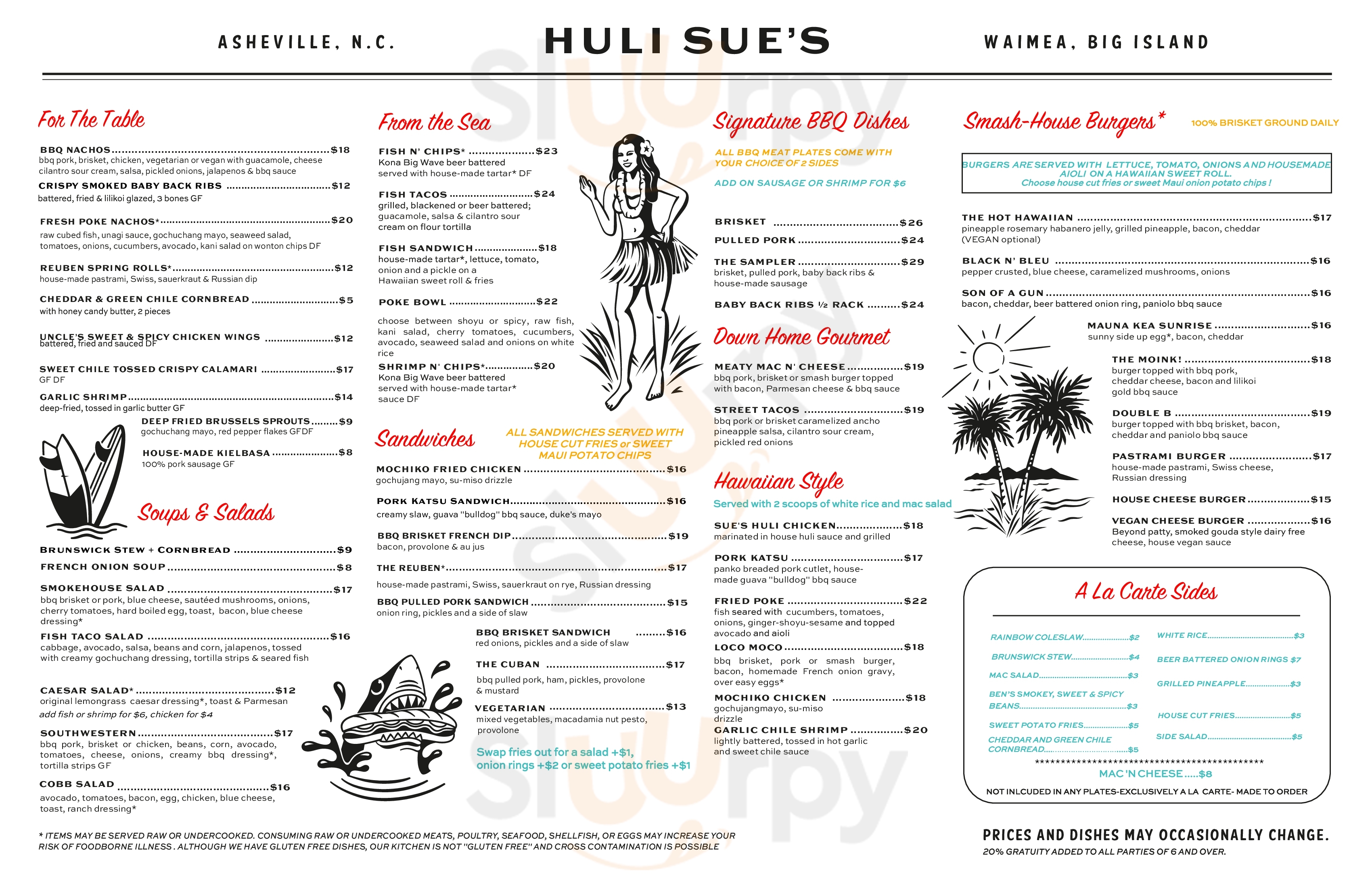 Huli Sue's Bbq And Grill Asheville Menu - 1