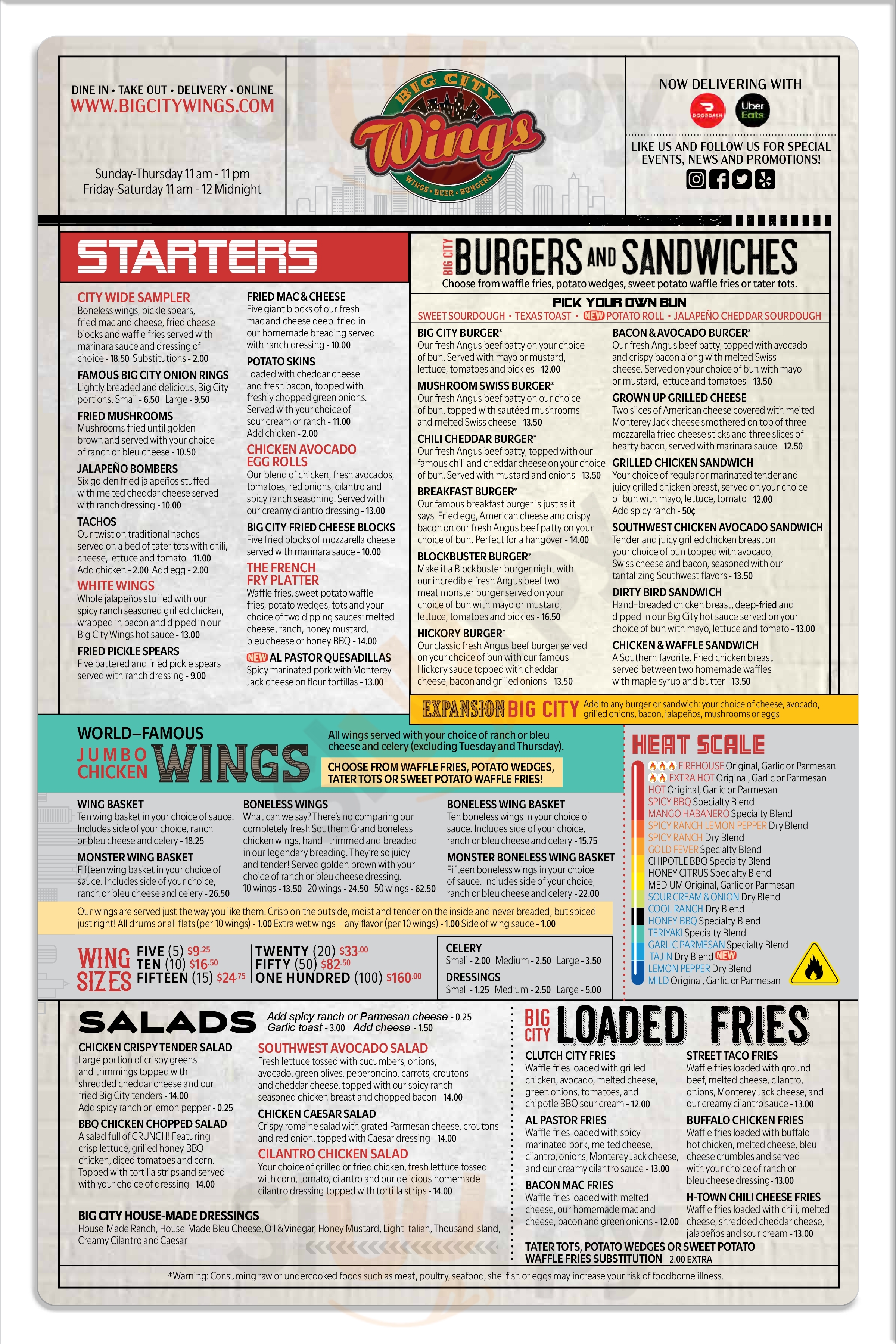 Big City Wings Humble Menu - 1