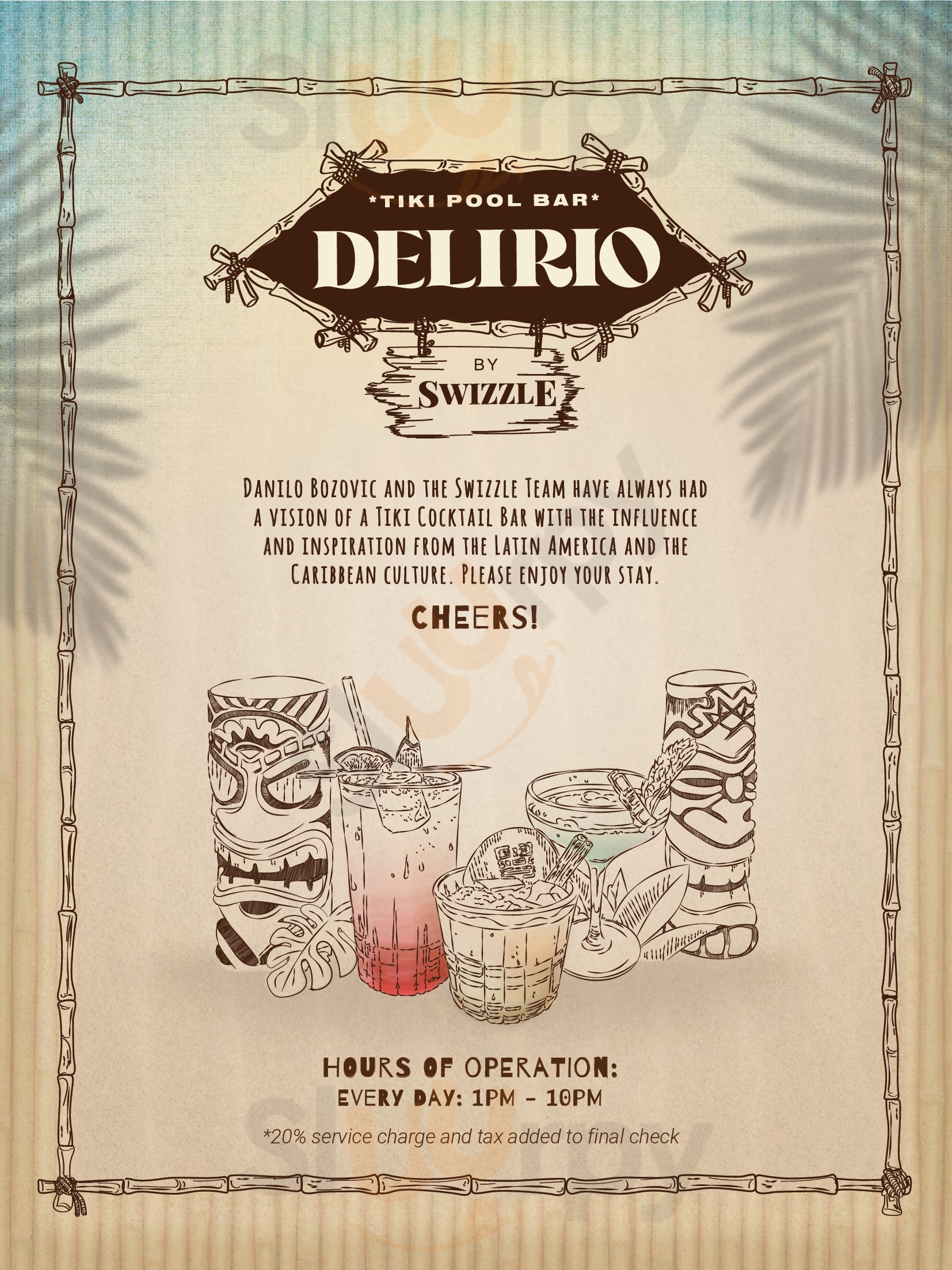 Delirio Tiki Bar By Swizzle Miami Beach Menu - 1