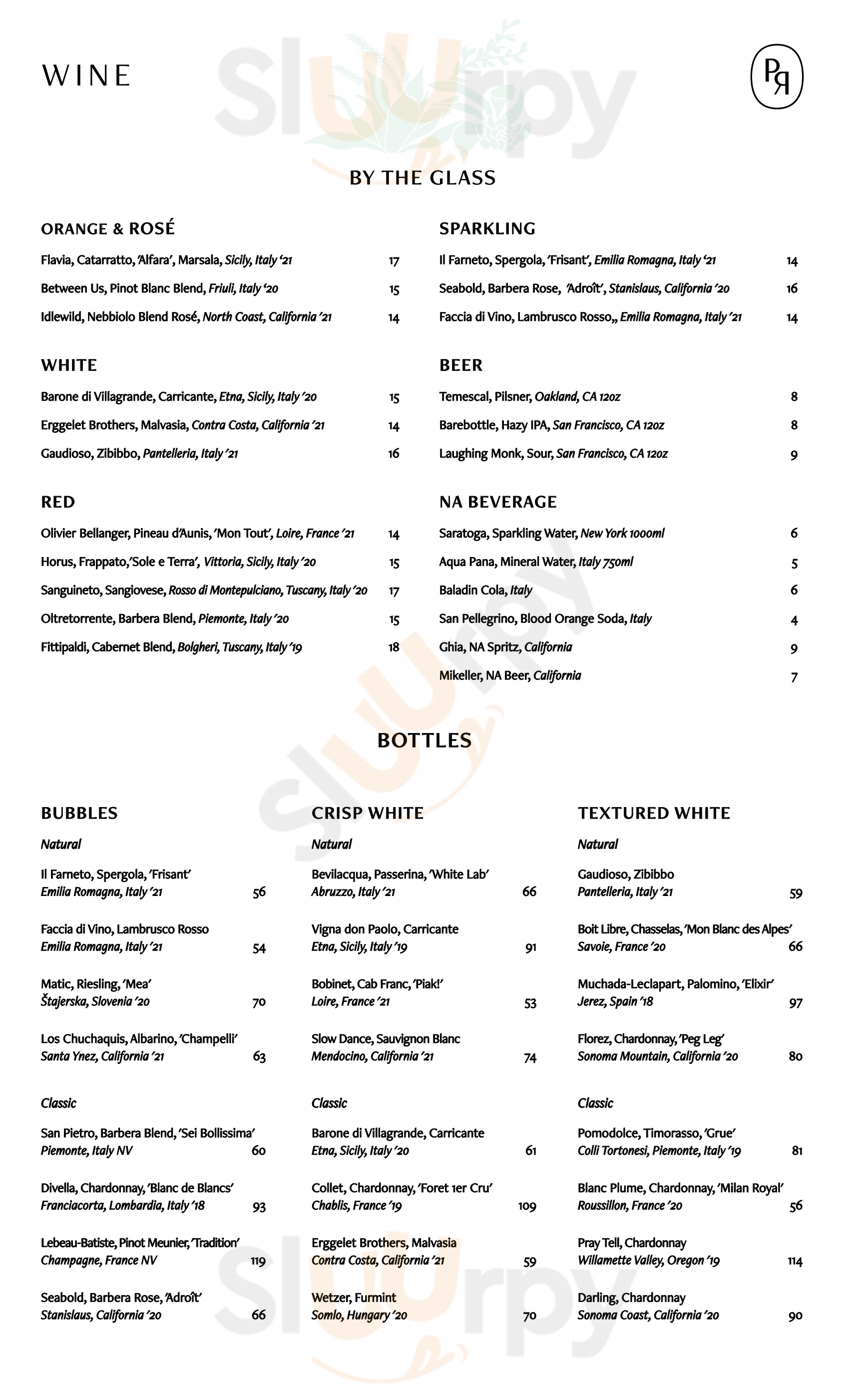 Main Menu - Flour+water Pasta Shop