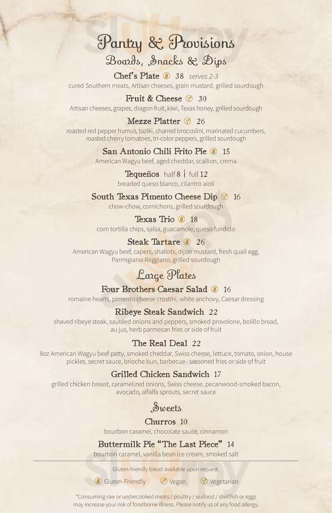 Main Menu - Four Brothers Southern Provisions