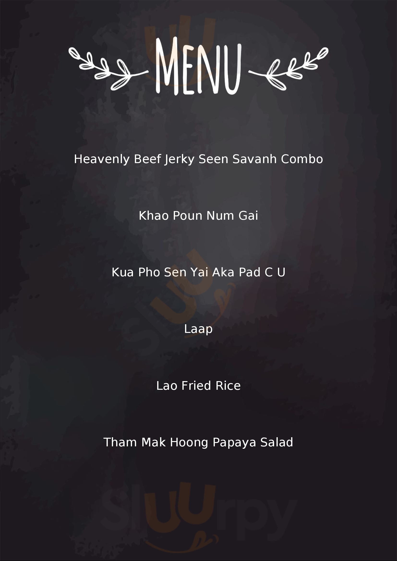 Menu Fuudies - Ahhan Lao Kitchen