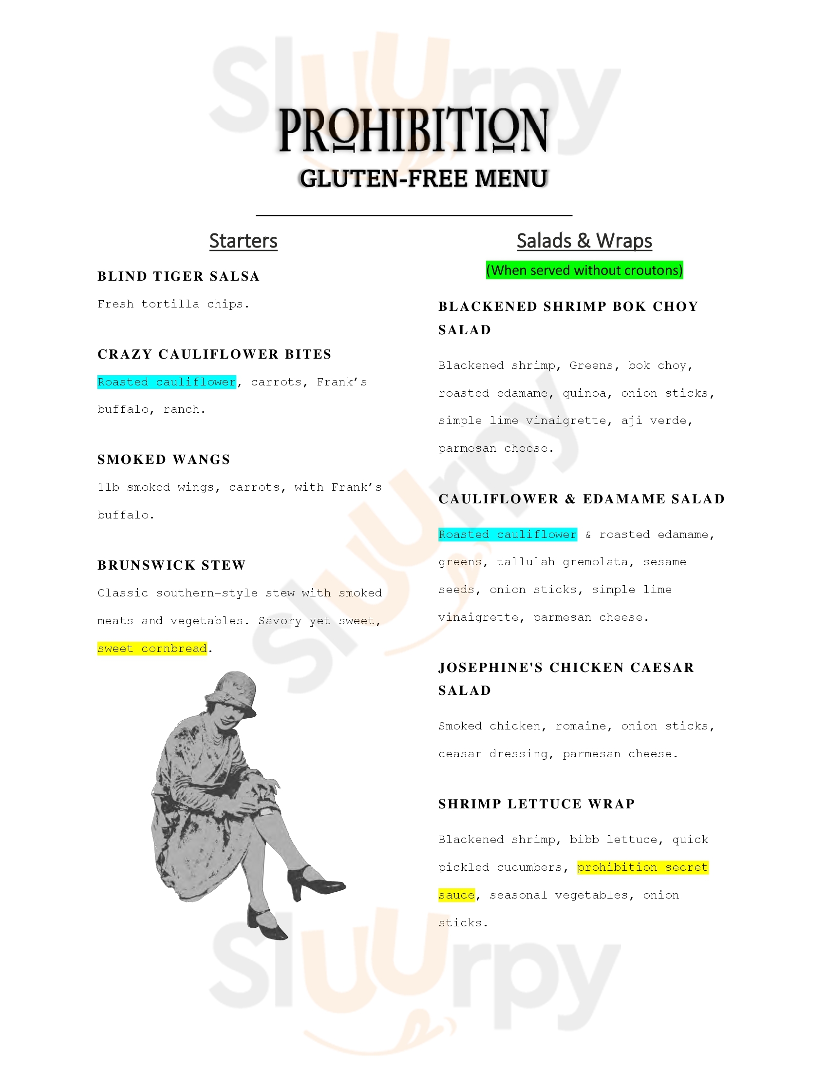 Main Menu - Prohibition Rooftop Bar & Grill