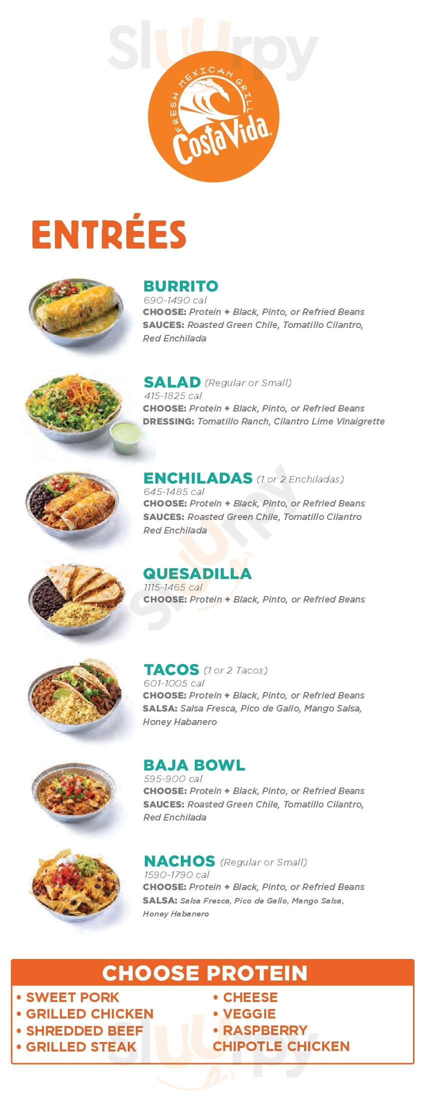 Main Menu - Costa Vida