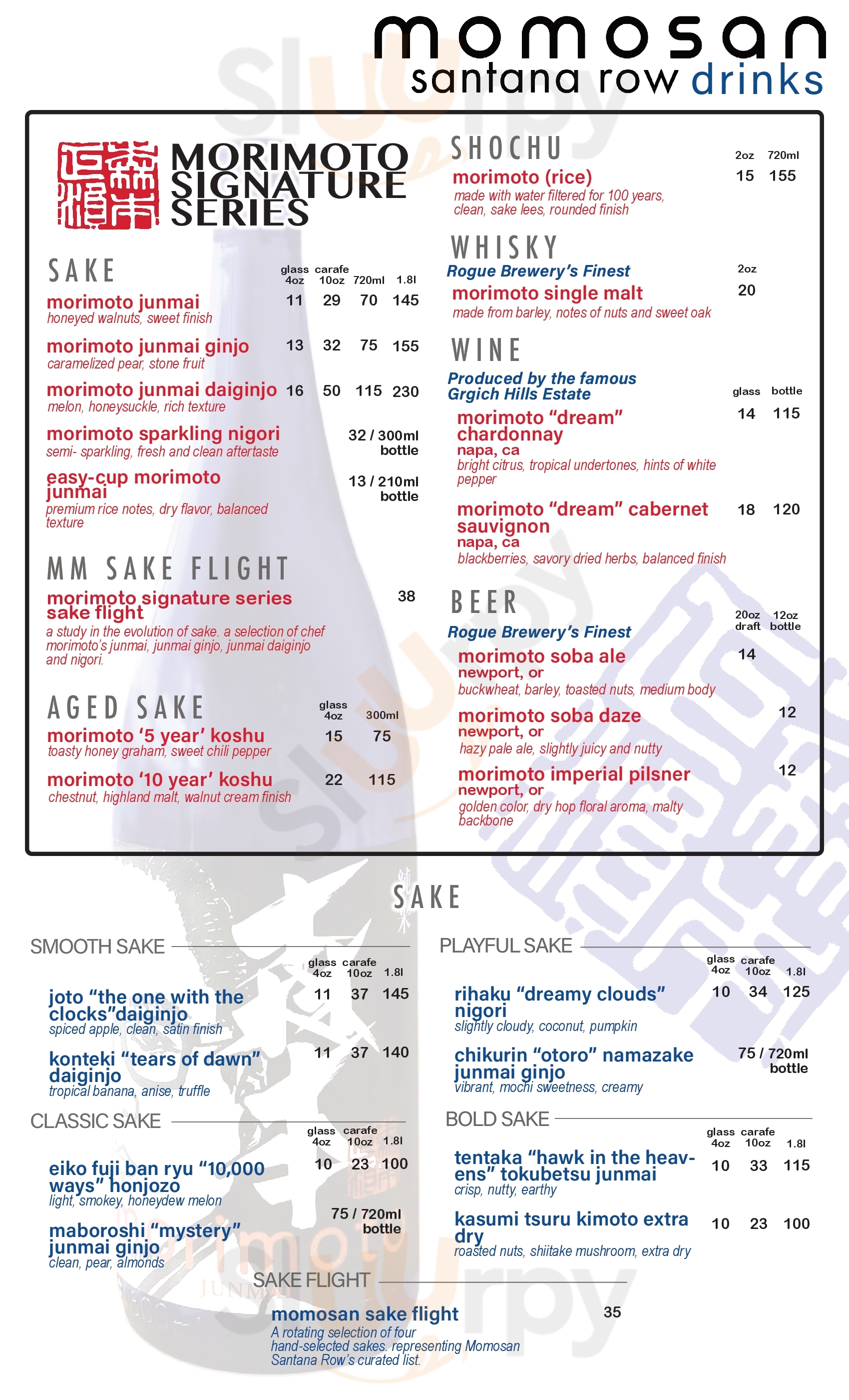 Main Menu - Momosan Santana Row