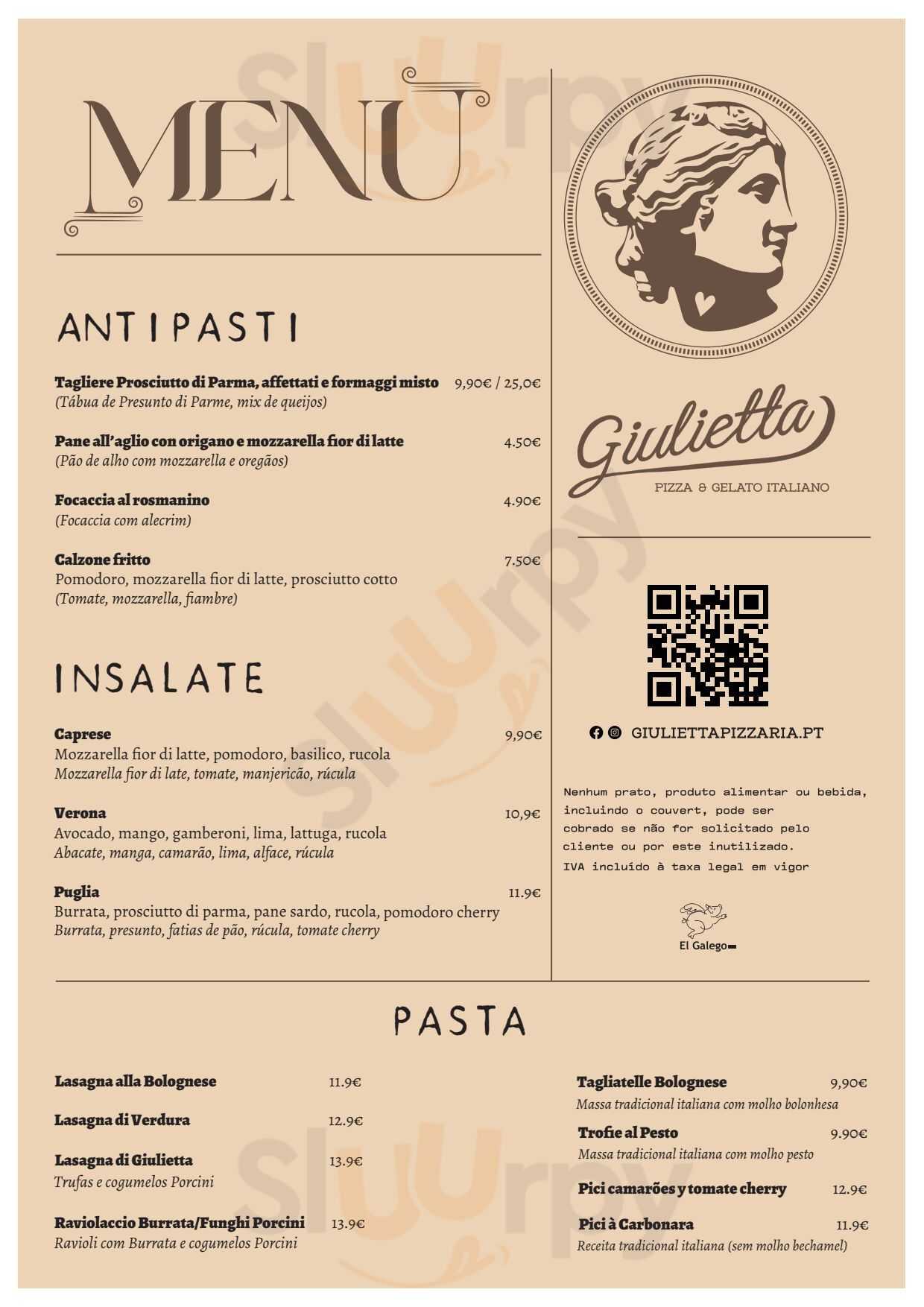 Giulietta Pizza & Gelato Santarém Menu - 1