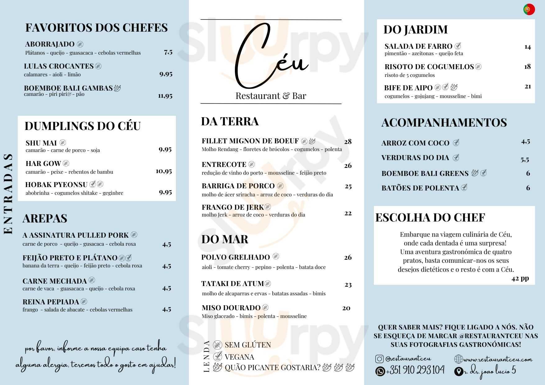 Restaurante Céu Faro Menu - 1