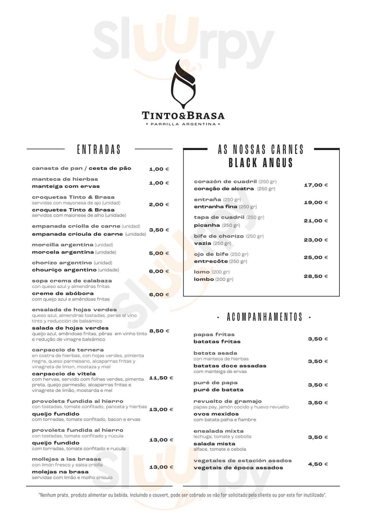 Tinto & Brasa Parrilla Argentina Lisboa Menu - 1