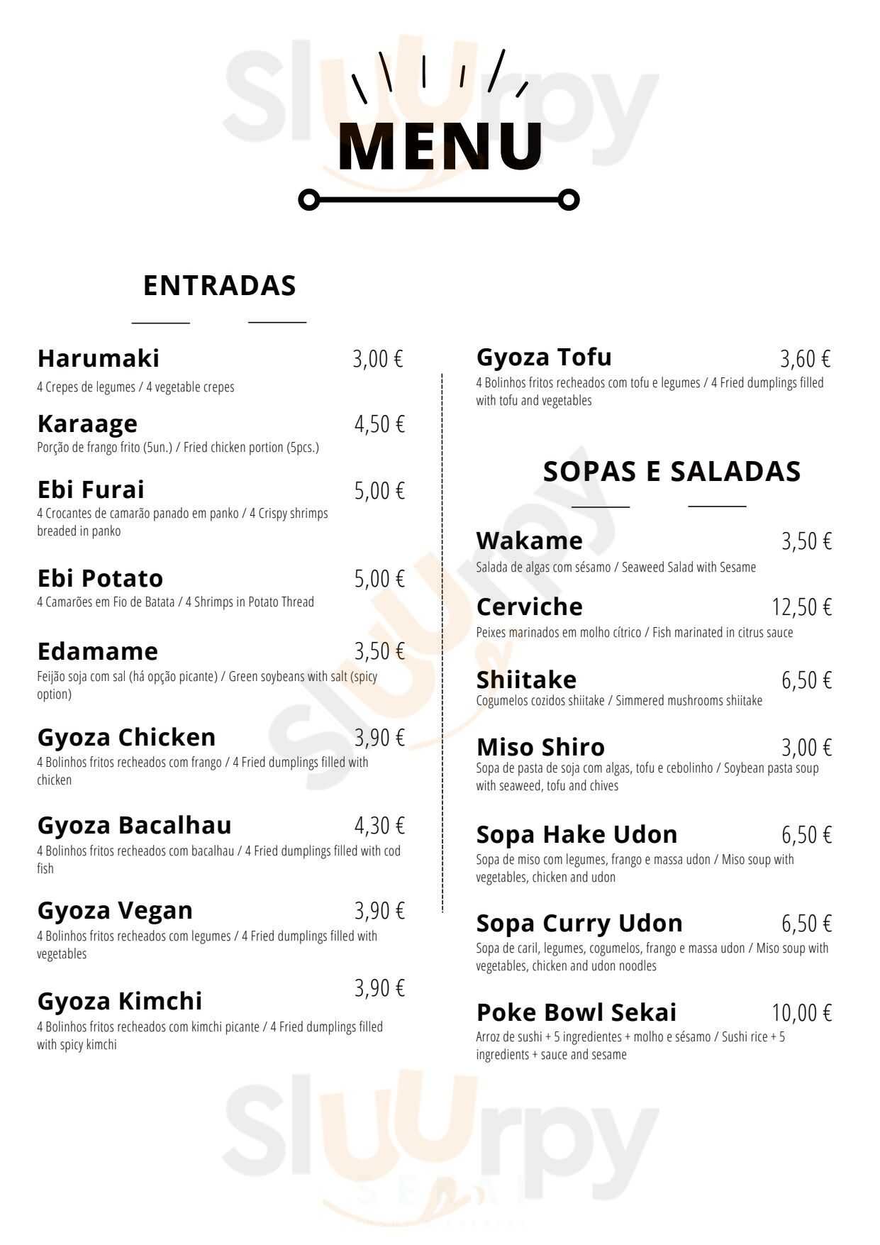 Sekai Restaurante Porto Menu - 1