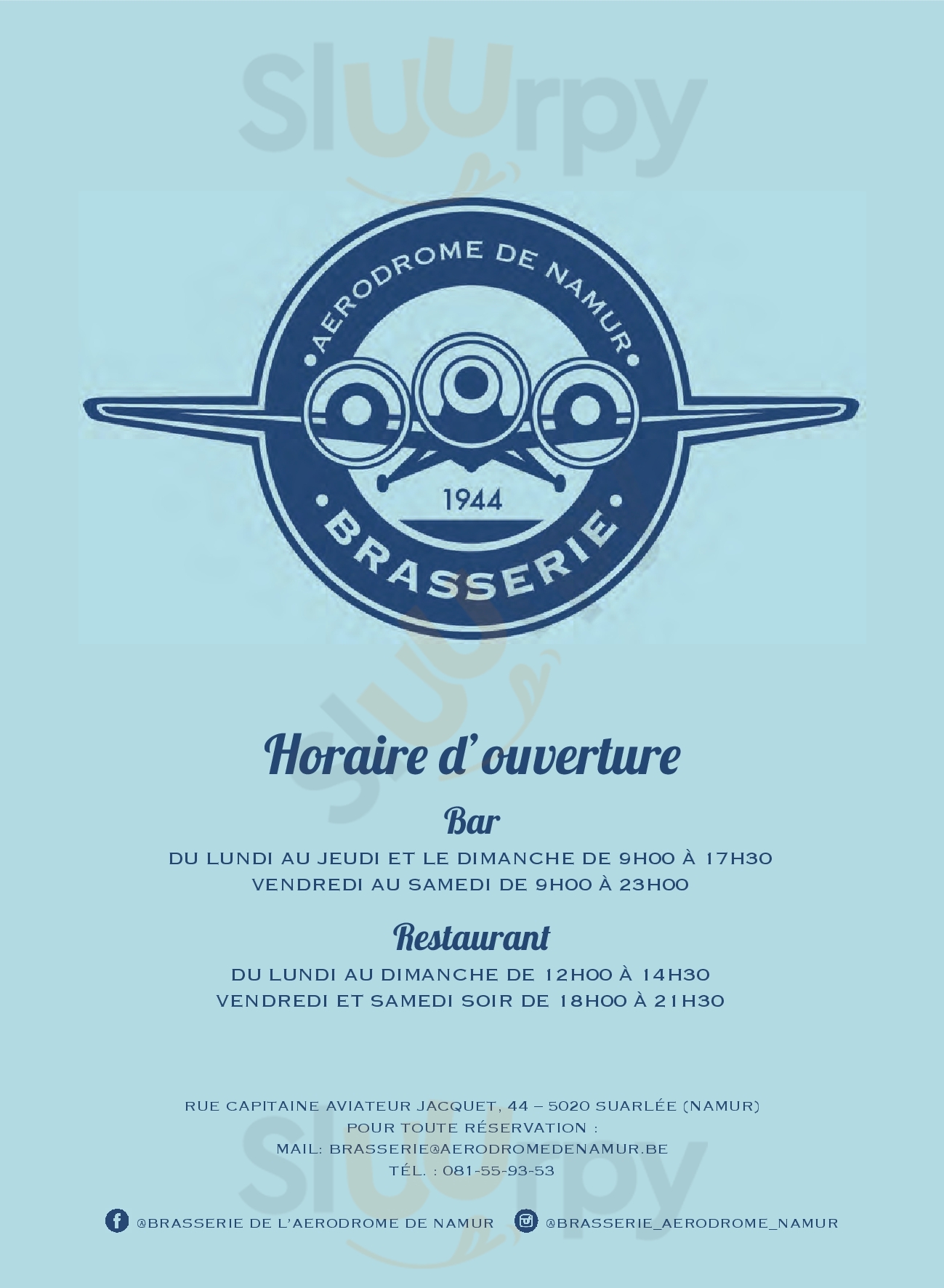 Brasserie De L'aerodrome De Namur Suarlee Menu - 1