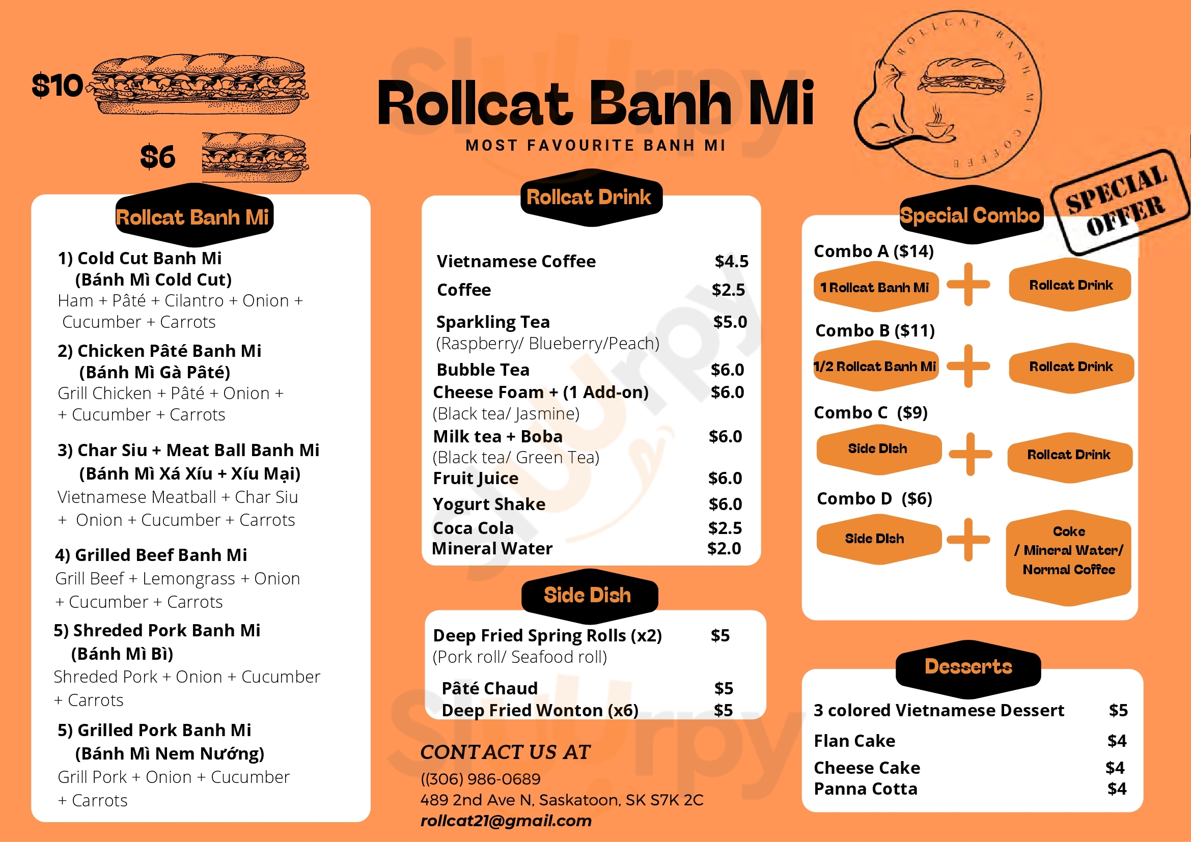 Rollcat Banhmi Coffee Saskatoon Menu - 1