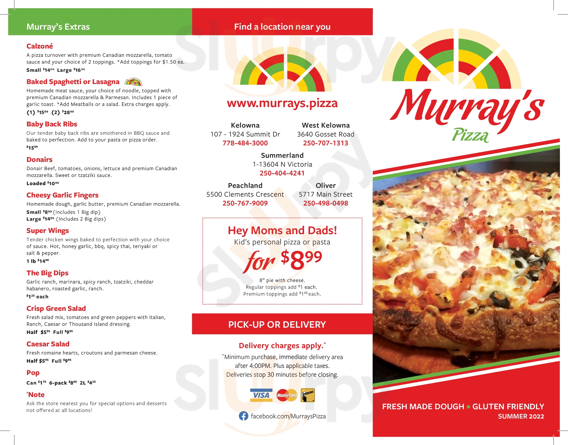 Murray's Pizza Oliver Menu - 1