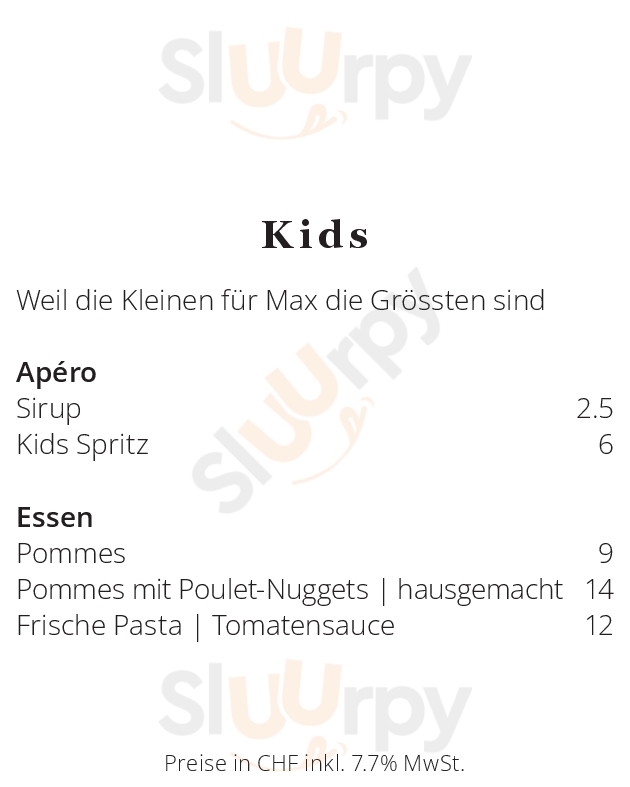 Max Restaurant Basel Menu - 1