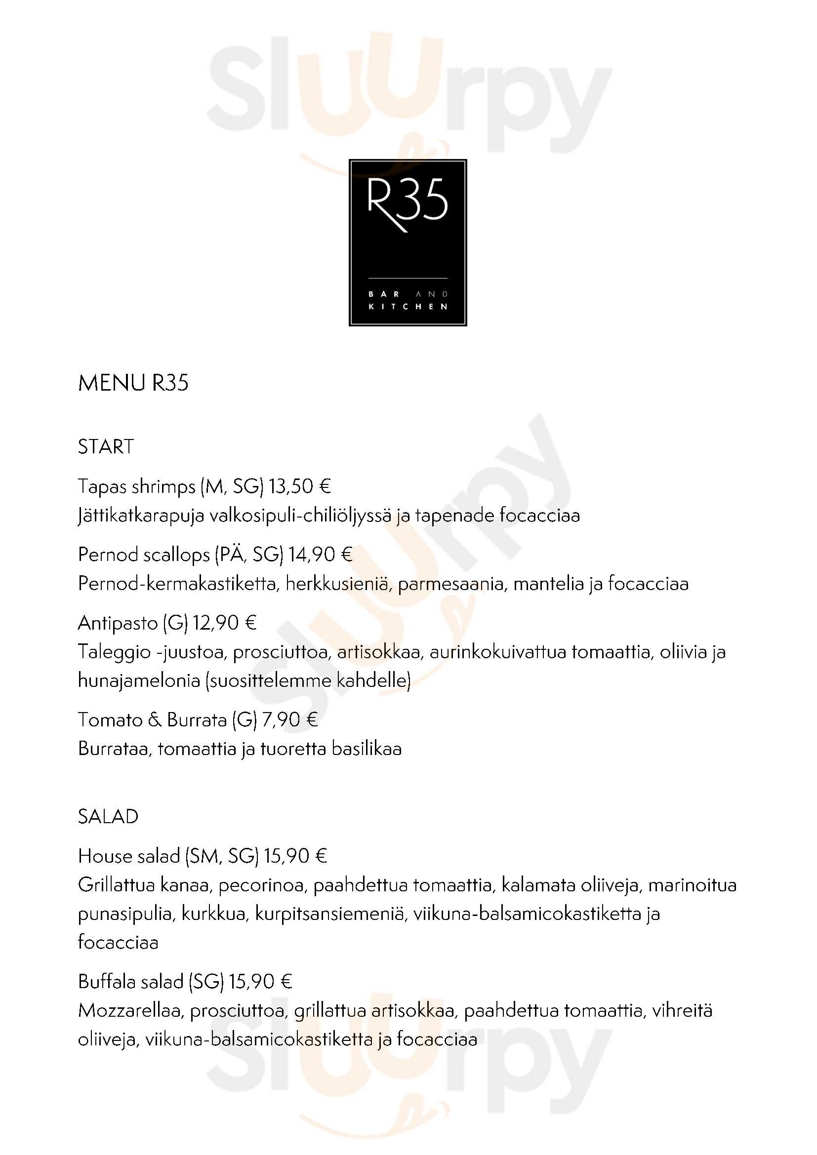 R35 Bar & Kitchen Riihimäki Menu - 1