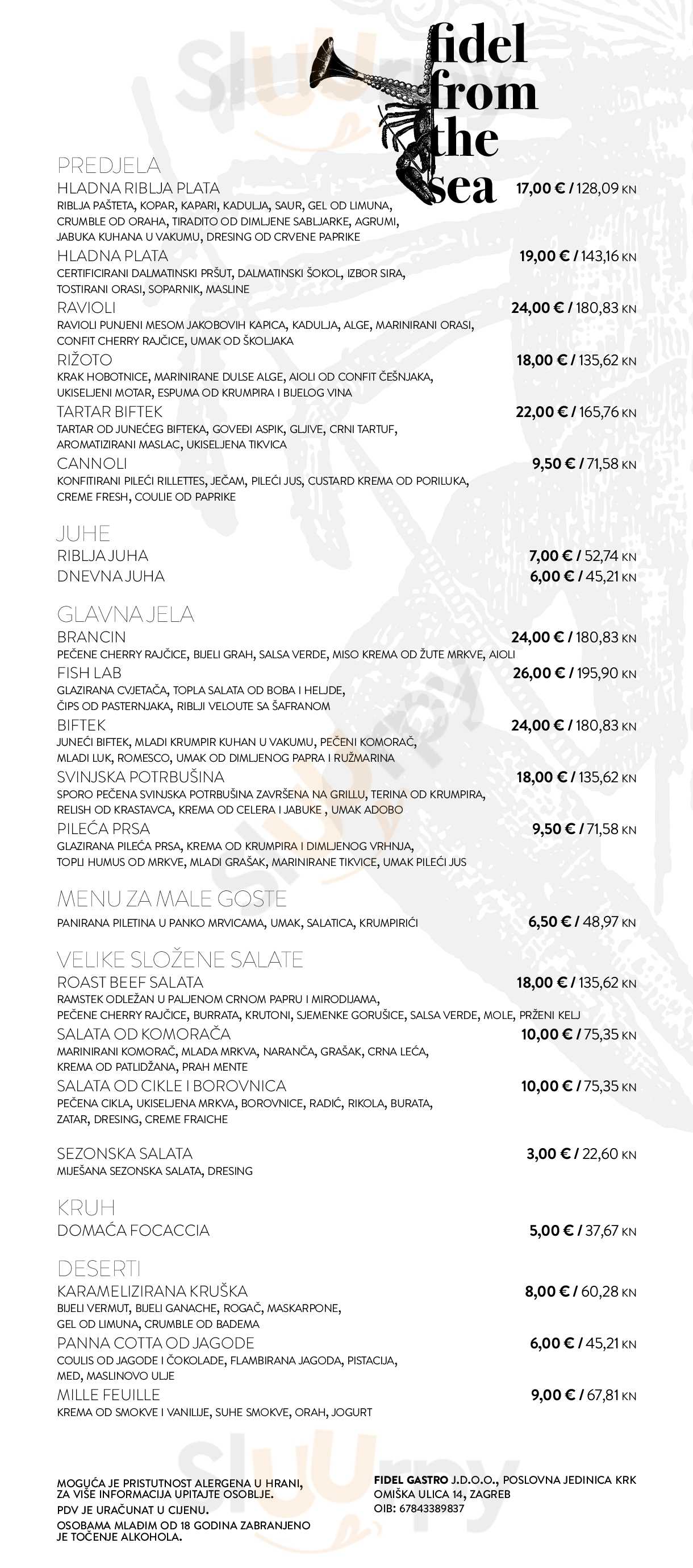 Fidel From The Sea Krk Menu - 1