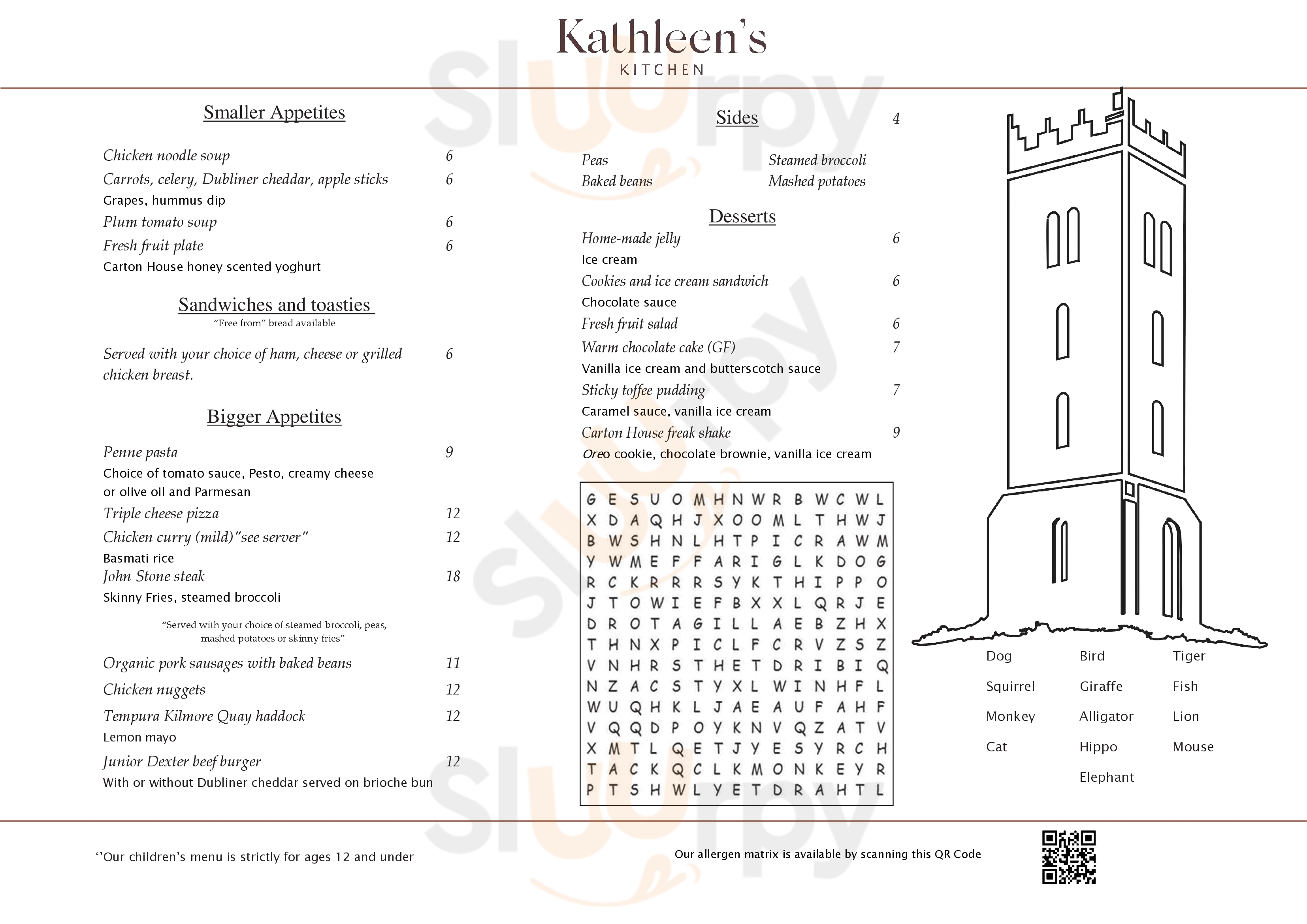 Kathleen's Kitchen At Carton House Maynooth Menu - 1