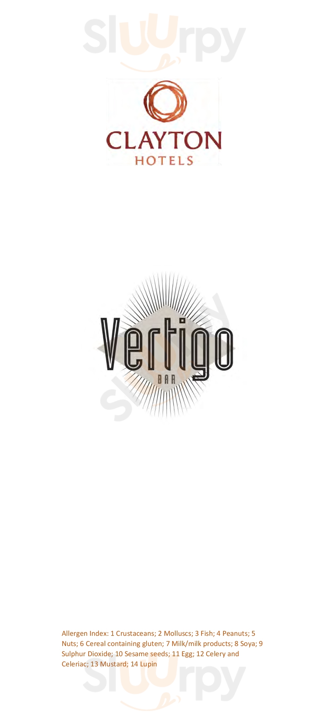 Vertigo Bar Dublin Menu - 1