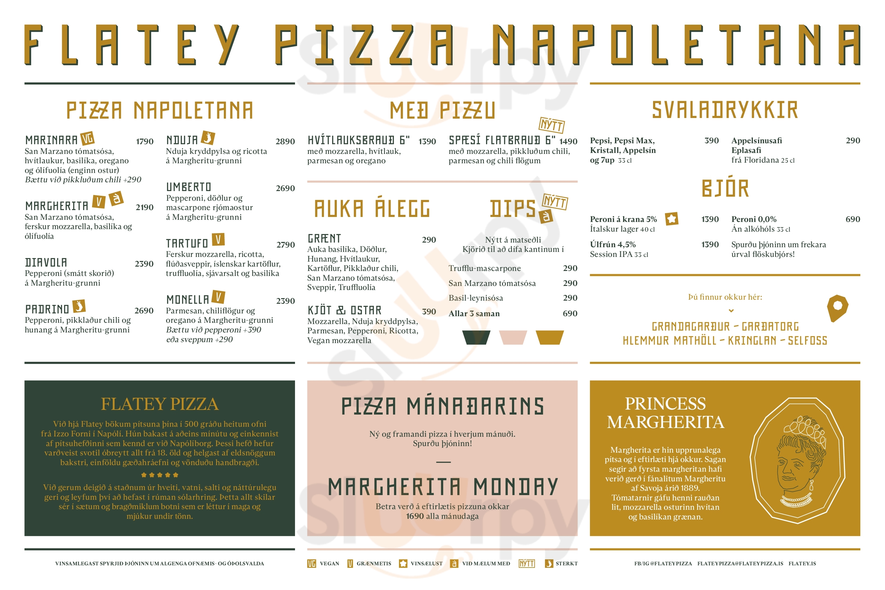 Flatey Pizza Napoletana Selfoss Menu - 1