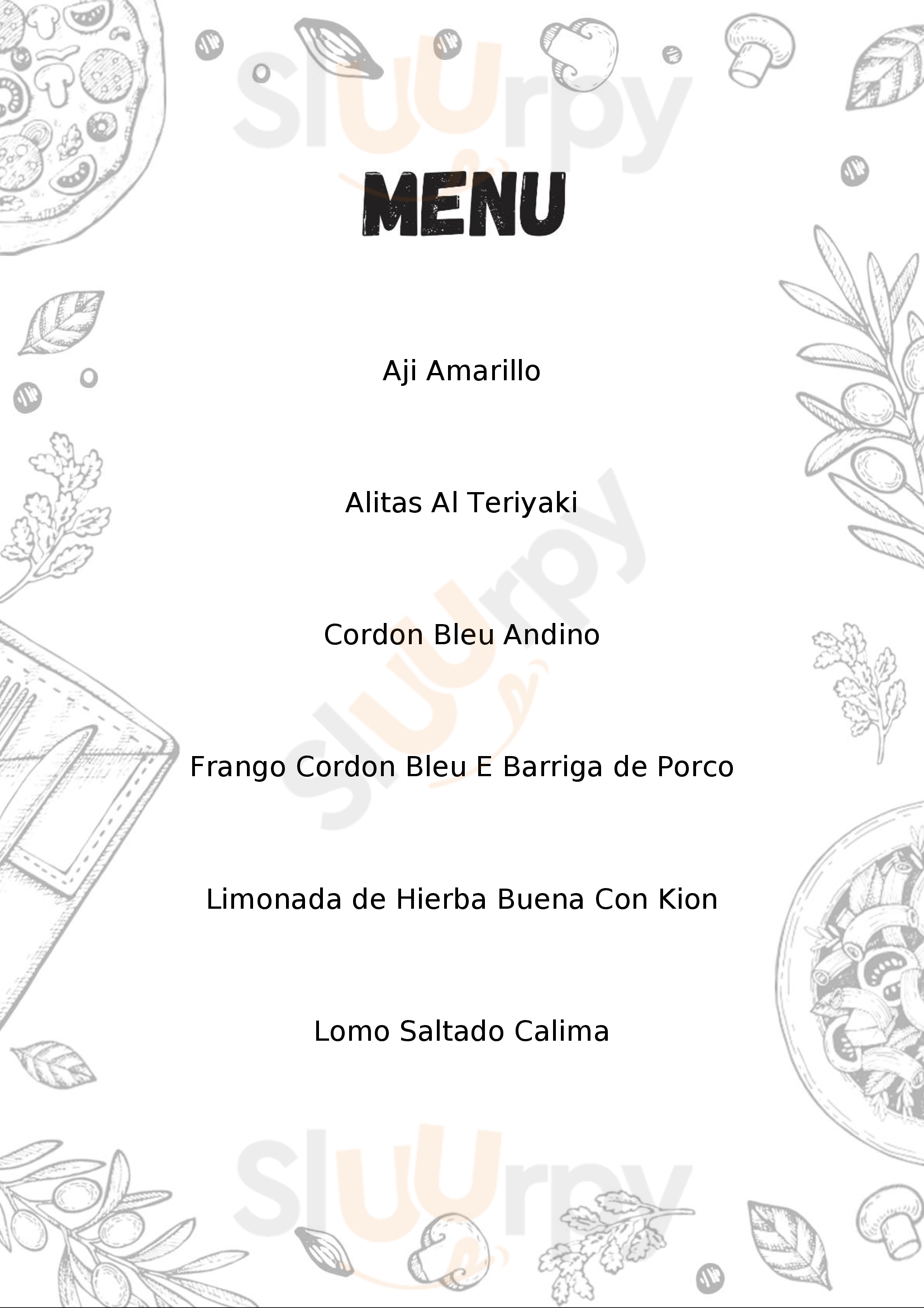 Calima - Restaurant & Café Huaraz Menu - 1