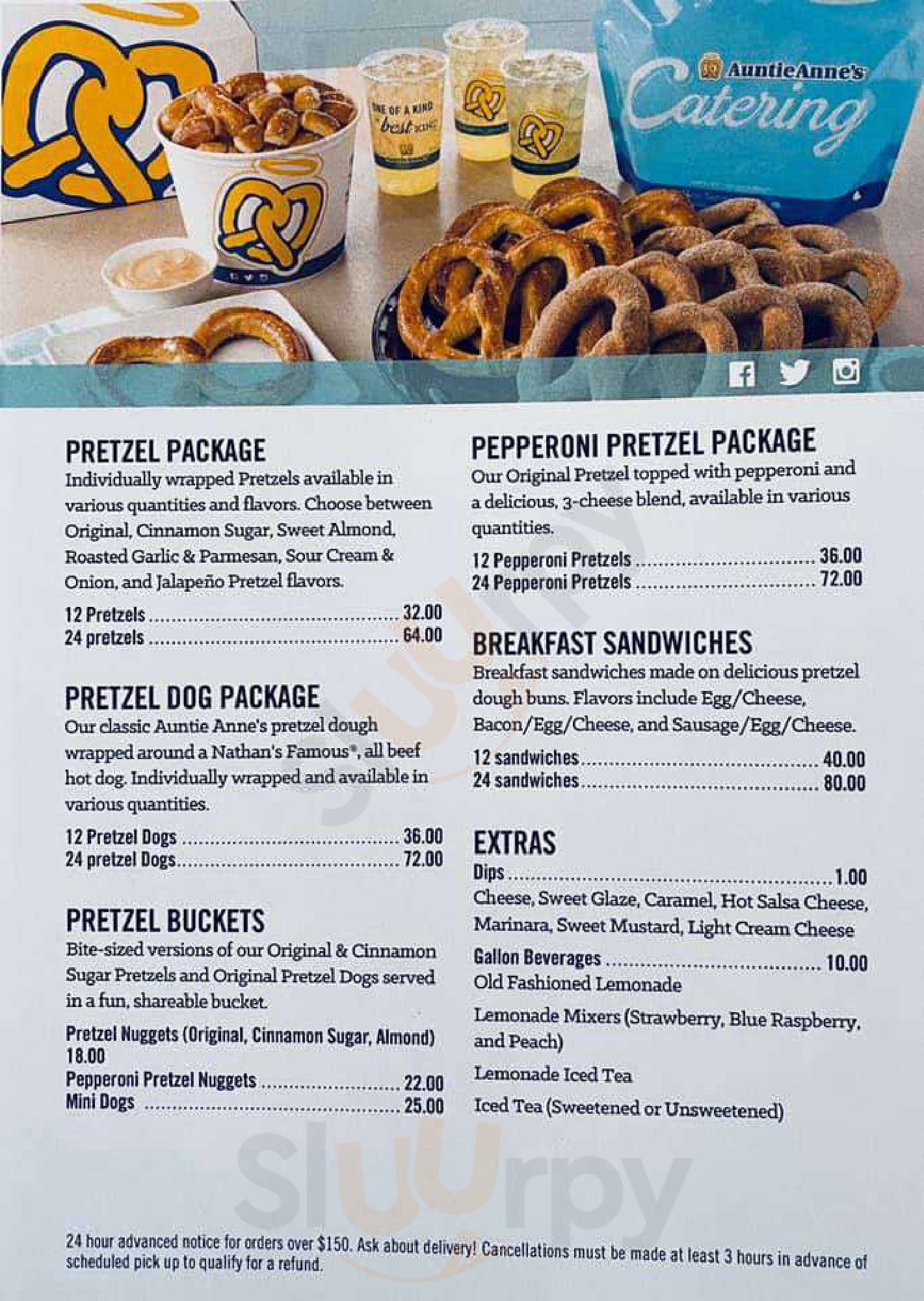 Main Menu - Auntie Anne's