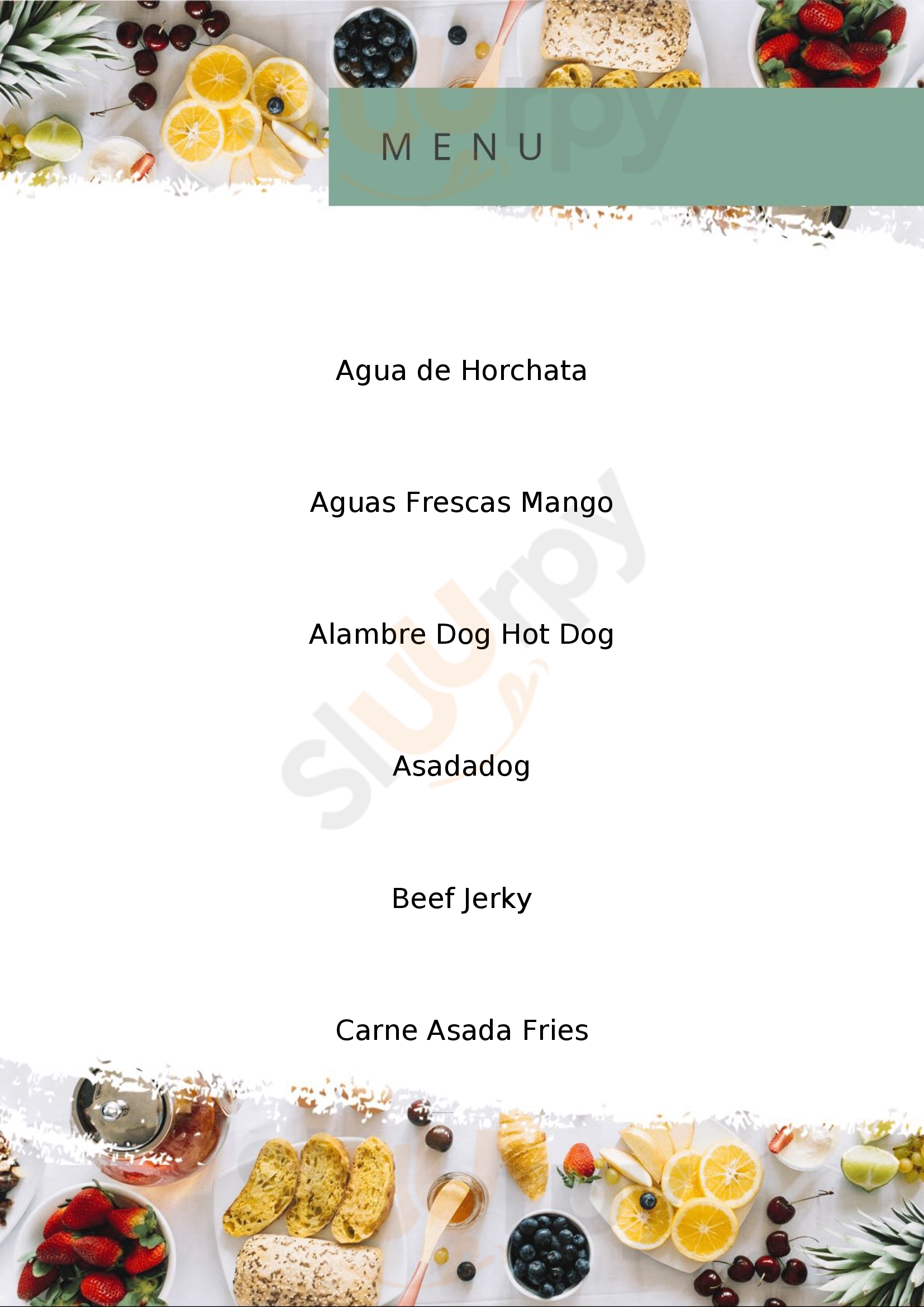 Menu Fuudies - Taza Hotdogs