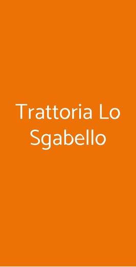 Trattoria Lo Sgabello, Scanno