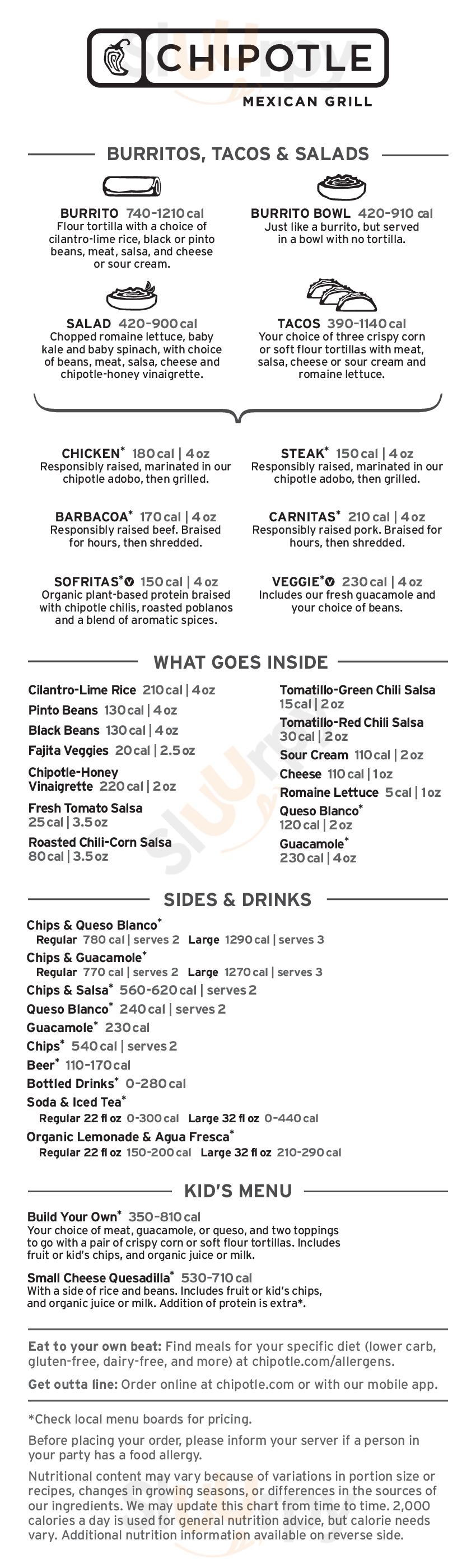 Chipotle Port Jefferson Station Menu - 1