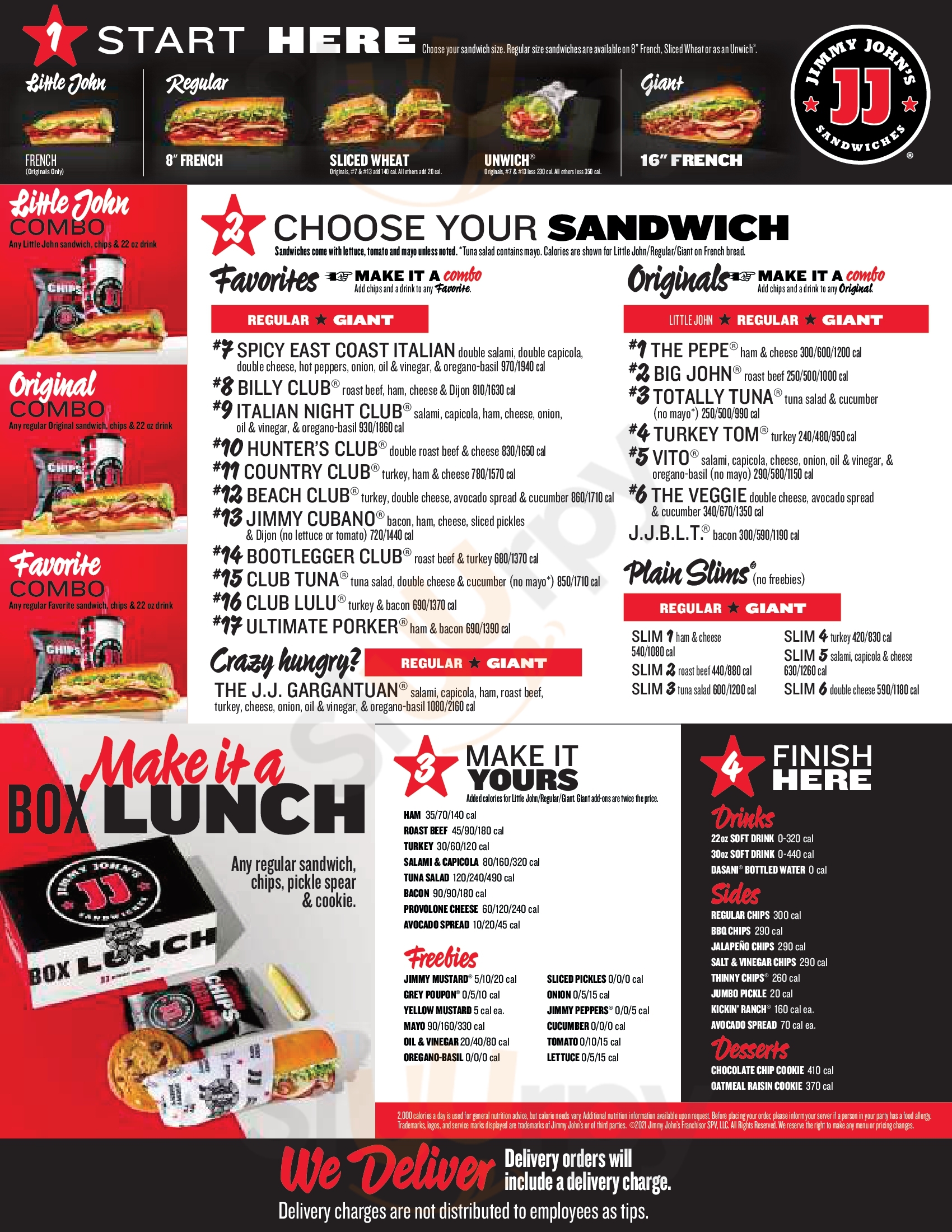 Jimmy John's Sandwiches West Palm Beach Menu - 1