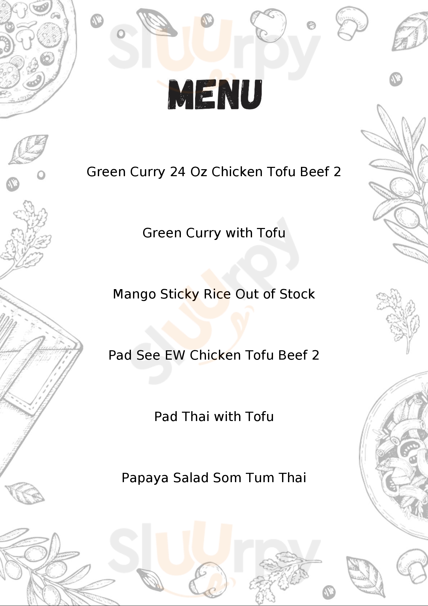 Menu Fuudies - Weladee Thai Kitchen