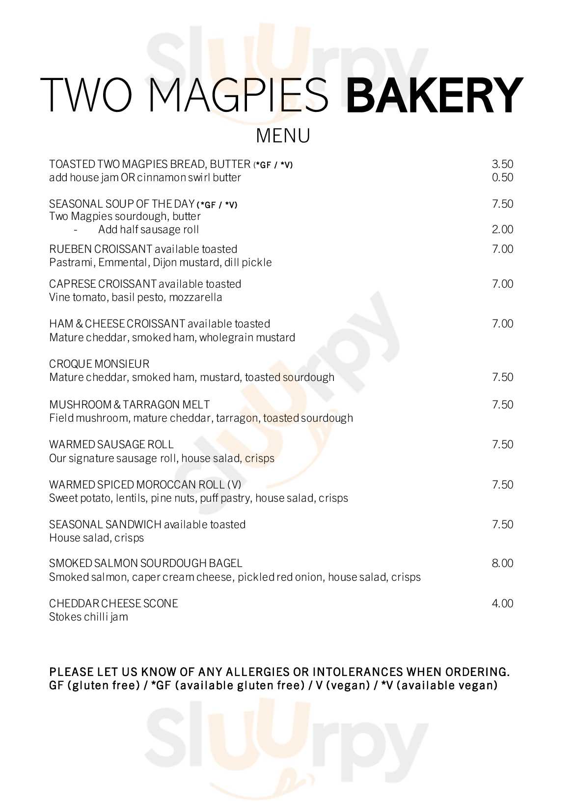 Two Magpies Bakery Beccles Beccles Menu - 1