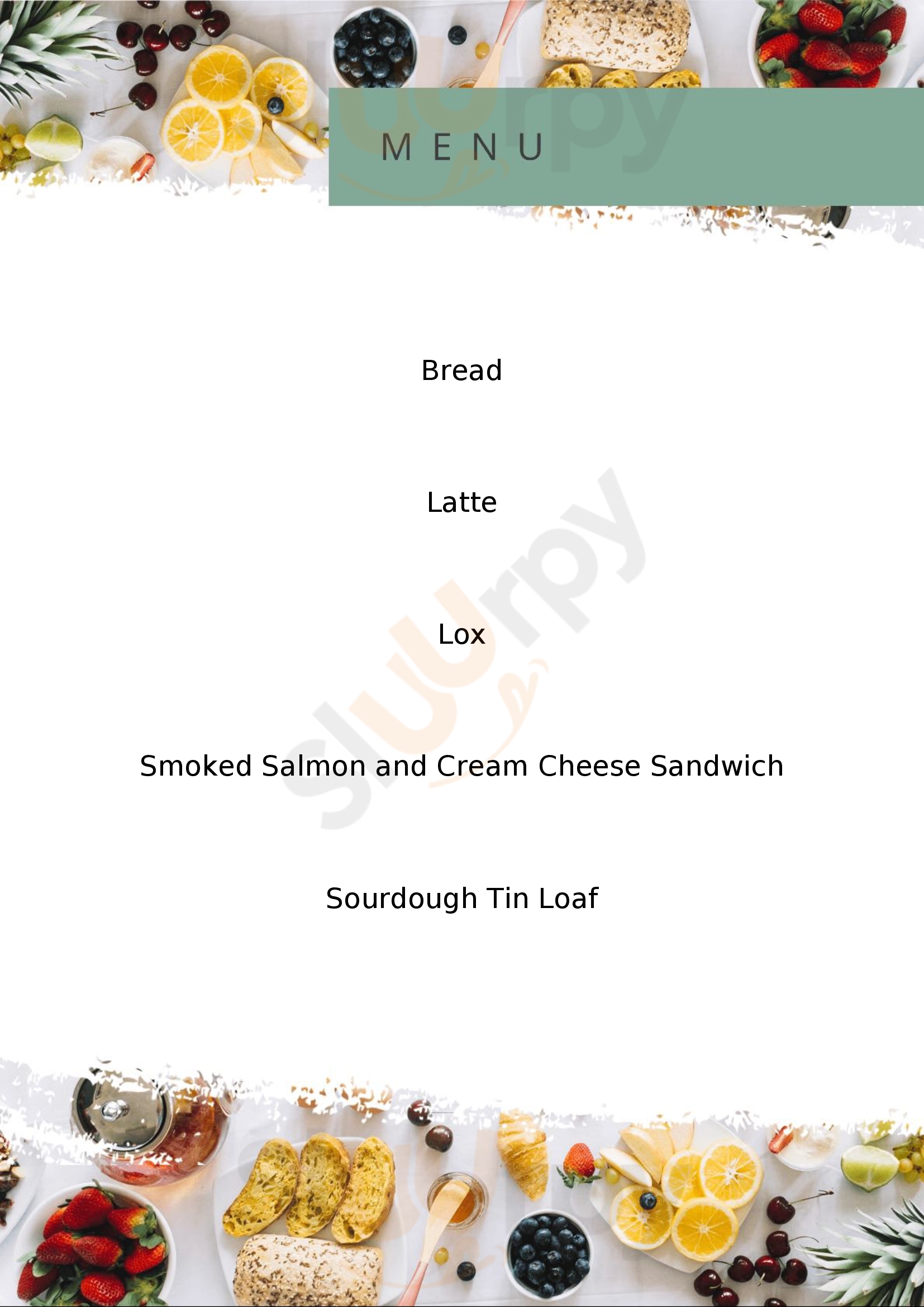 The Bread Cafe Bideford Menu - 1