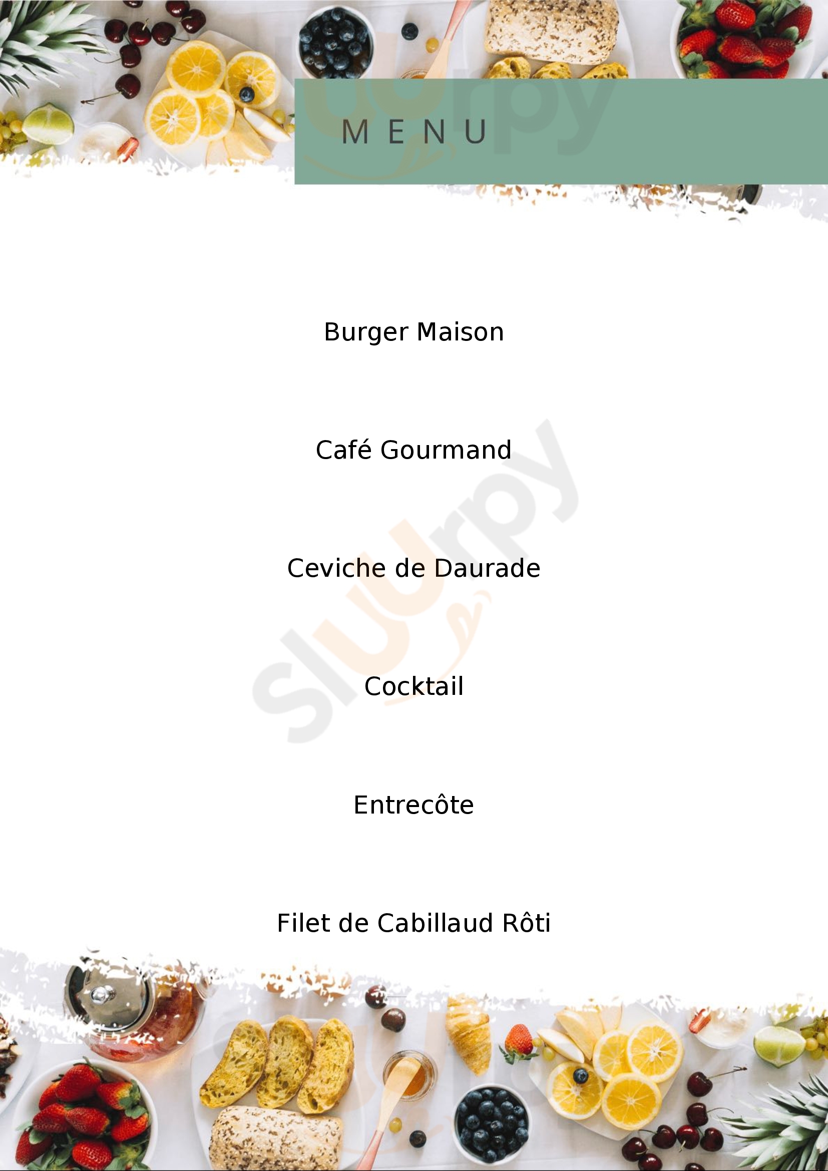 Restaurant O Beach Toulon Menu - 1