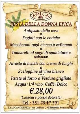 Locanda Epica (trattoria), Barbarano Romano