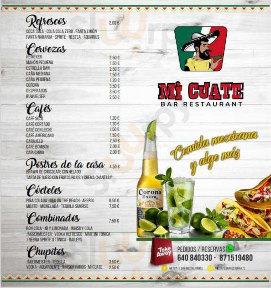 Main Menu - Mi Cuate Restaurante