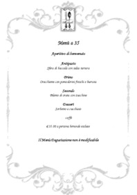 Menu degustazione