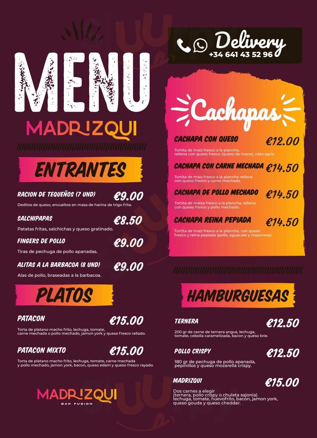 Madrizqui Madrid Menu - 1