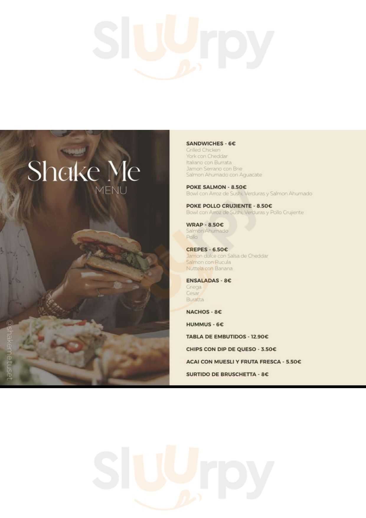 Shake Me Barcelona Menu - 1