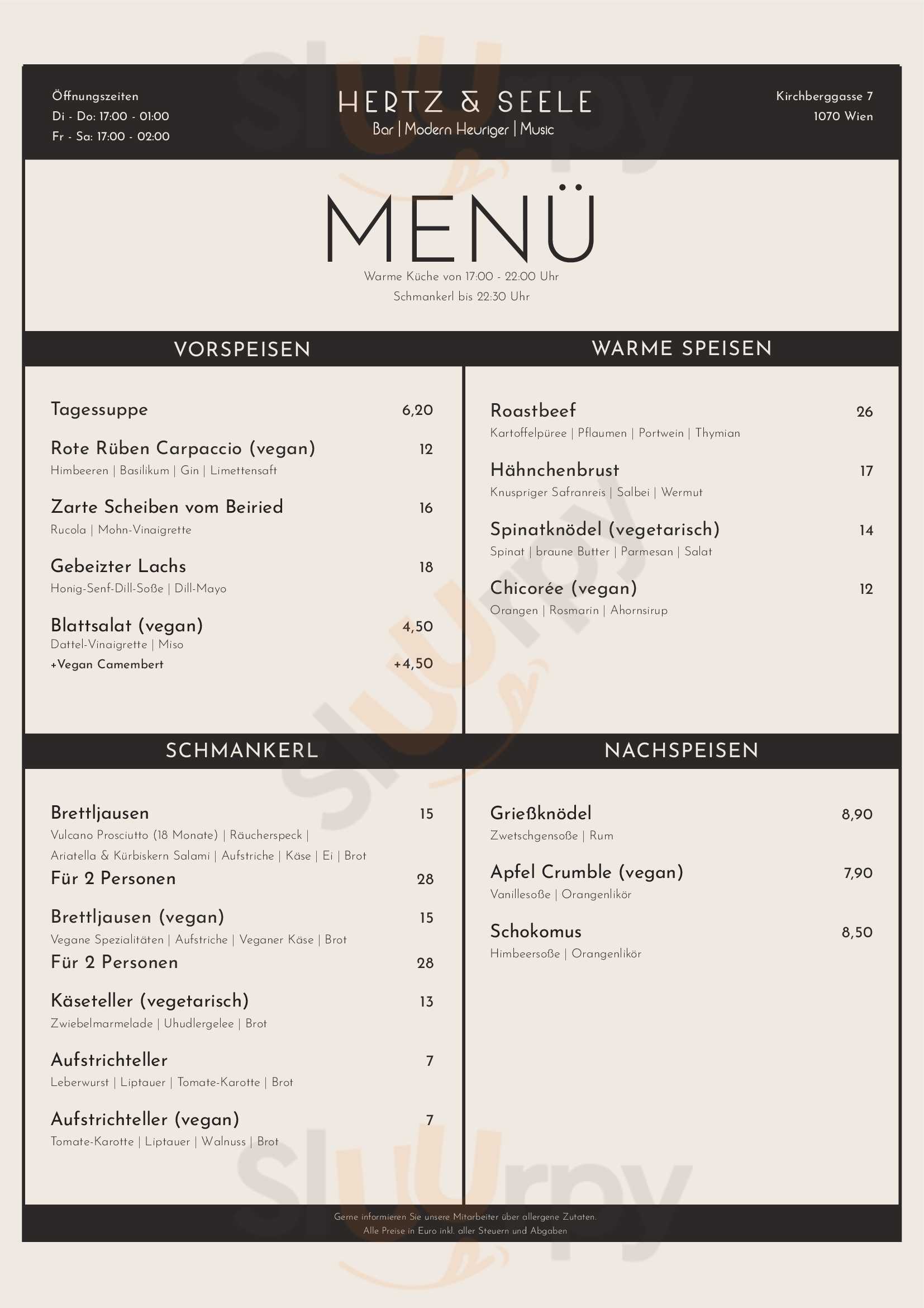 Hertz & Seele Wien Menu - 1