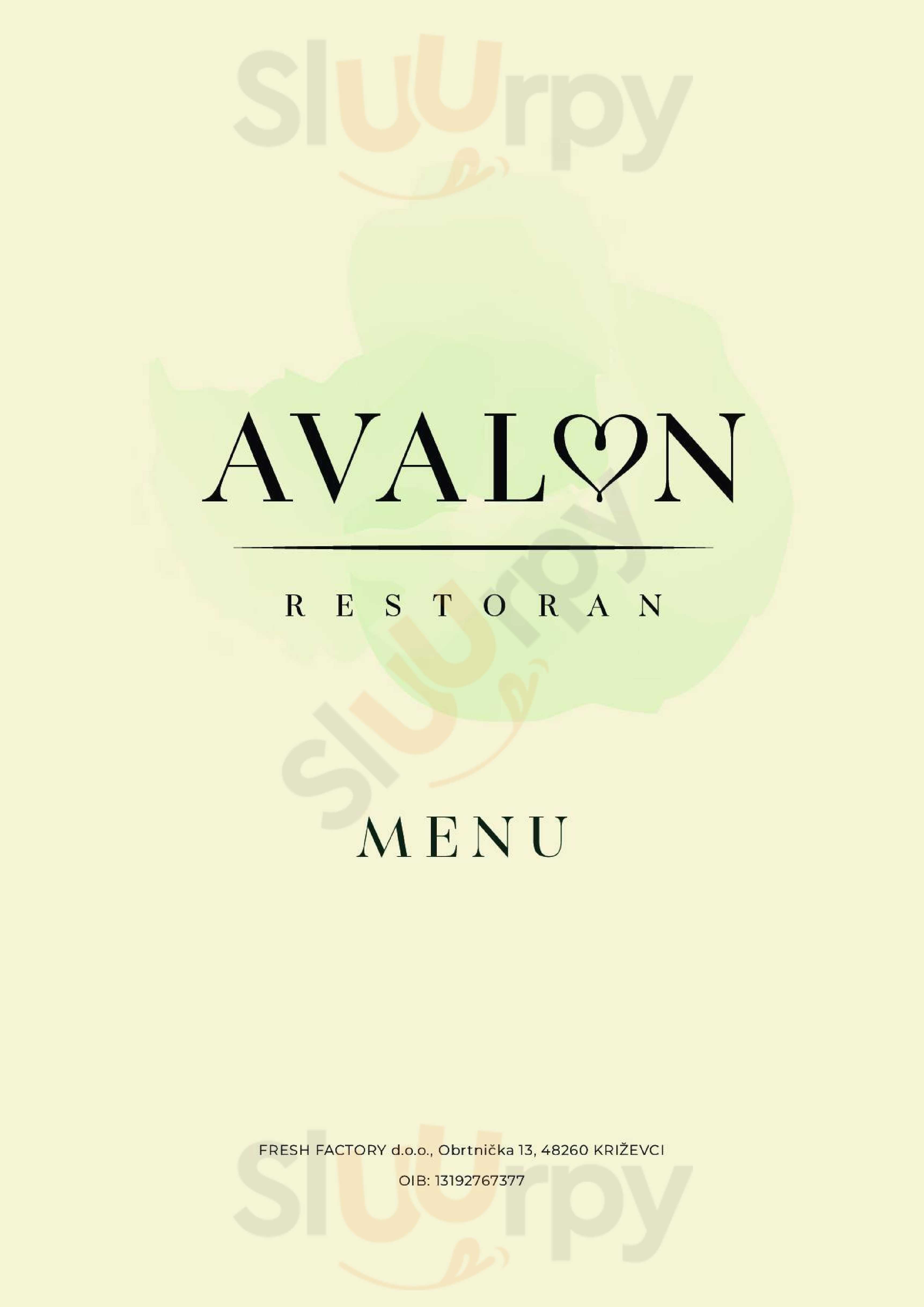 Restoran Avalon Koprivnica Menu - 1