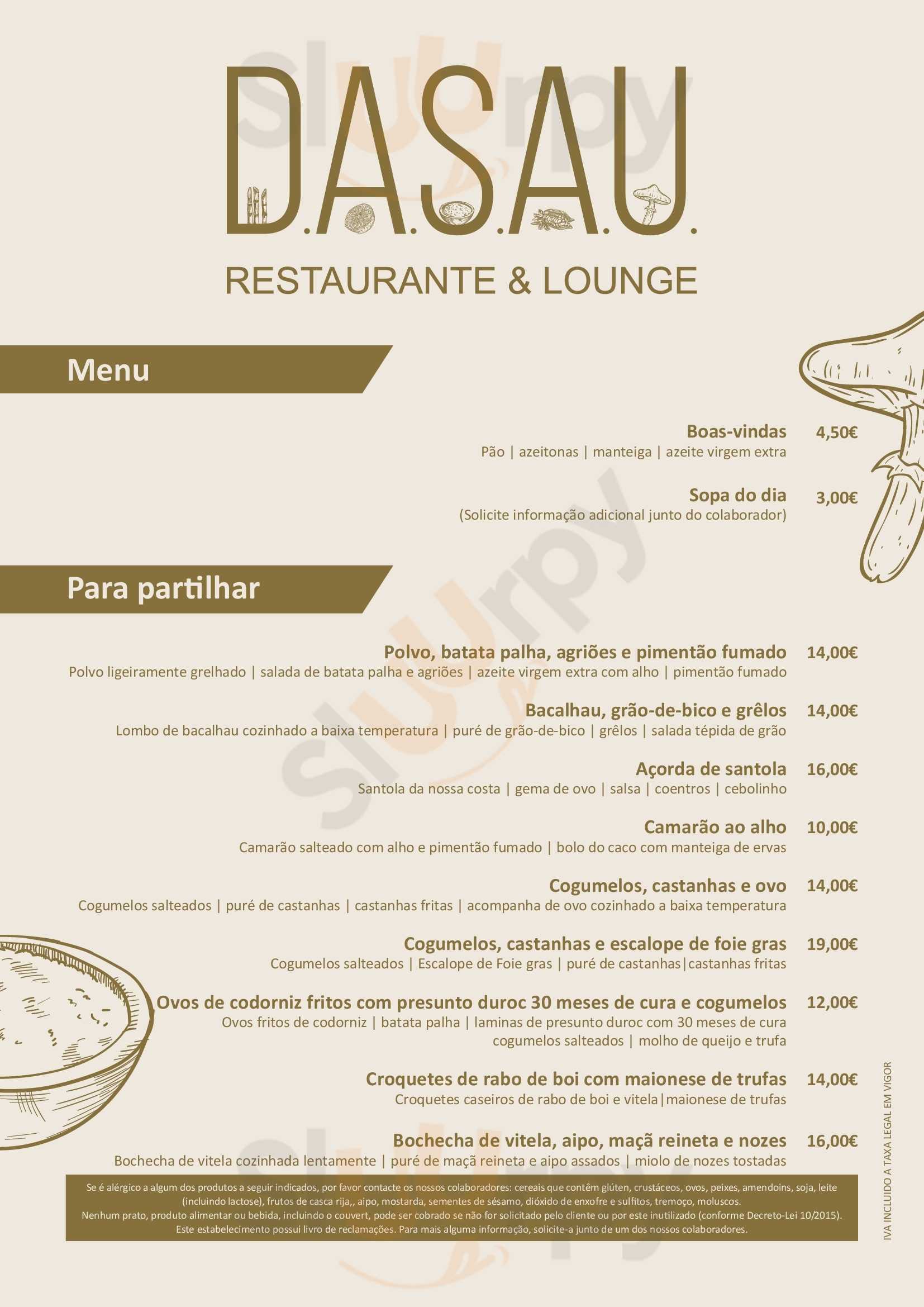 Dasau Restaurante & Lounge Viana do Castelo Menu - 1