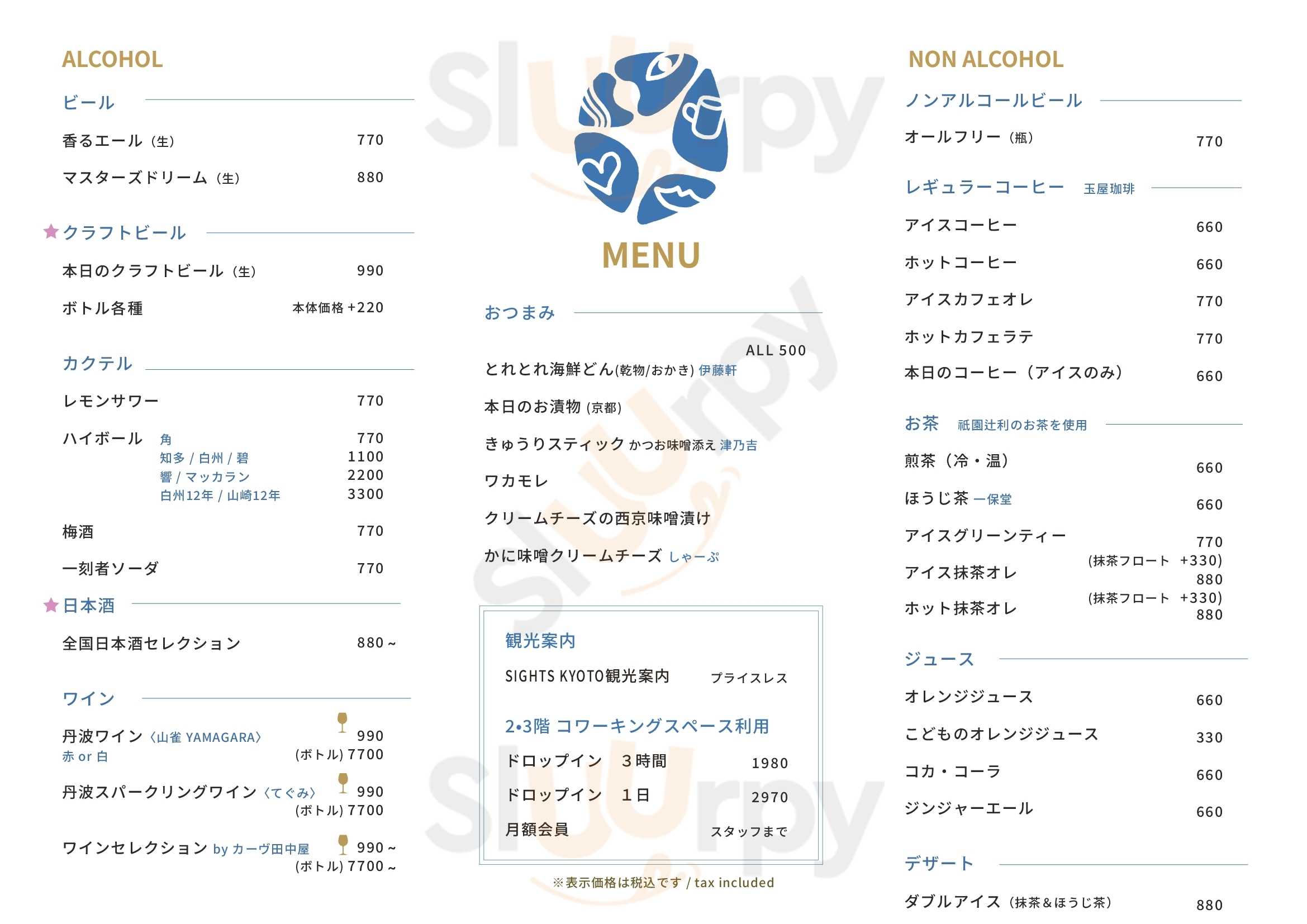 Sights Kyoto 京都市 Menu - 1