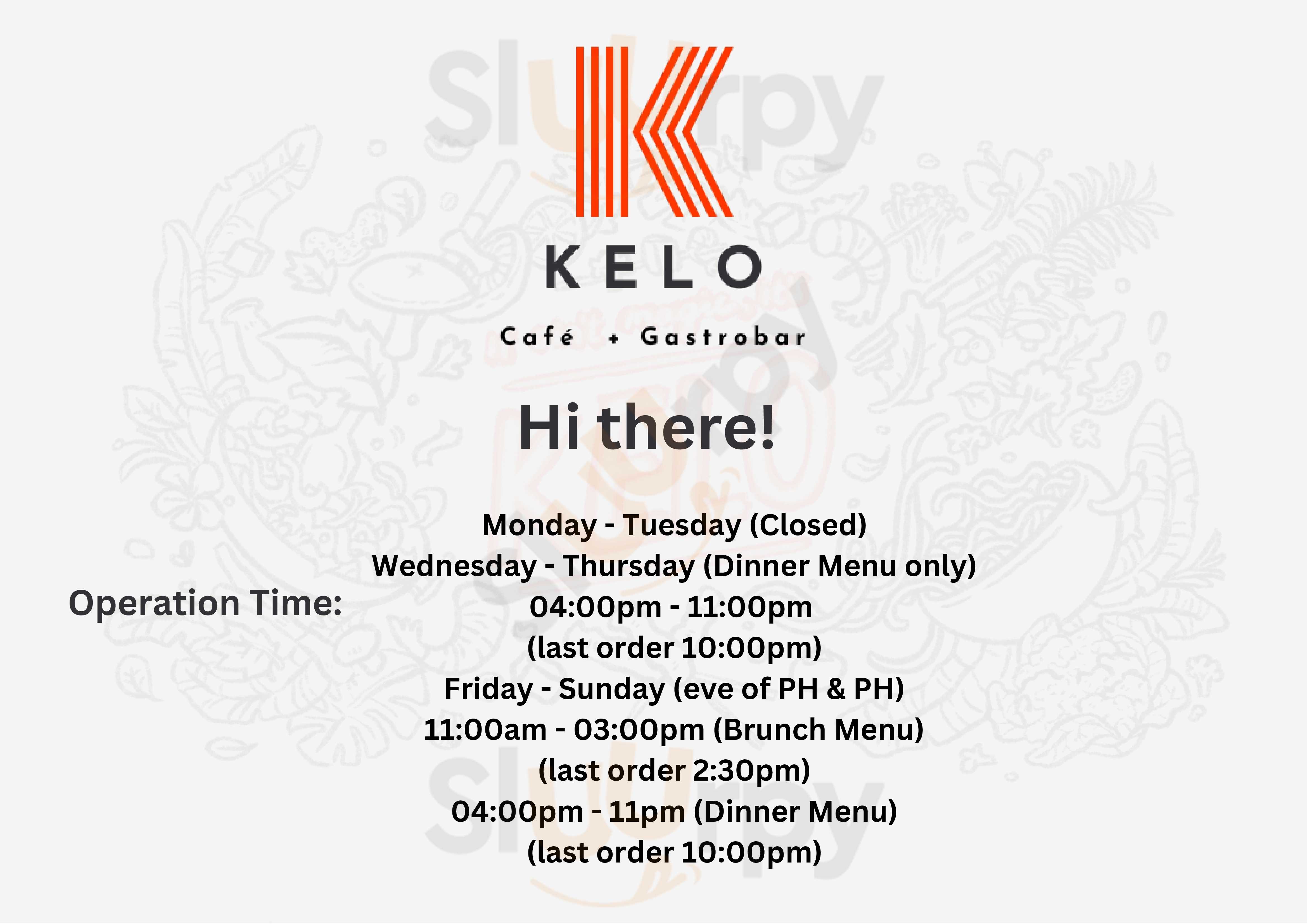 Kelo Cafe + Gastrobar Singapore Menu - 1