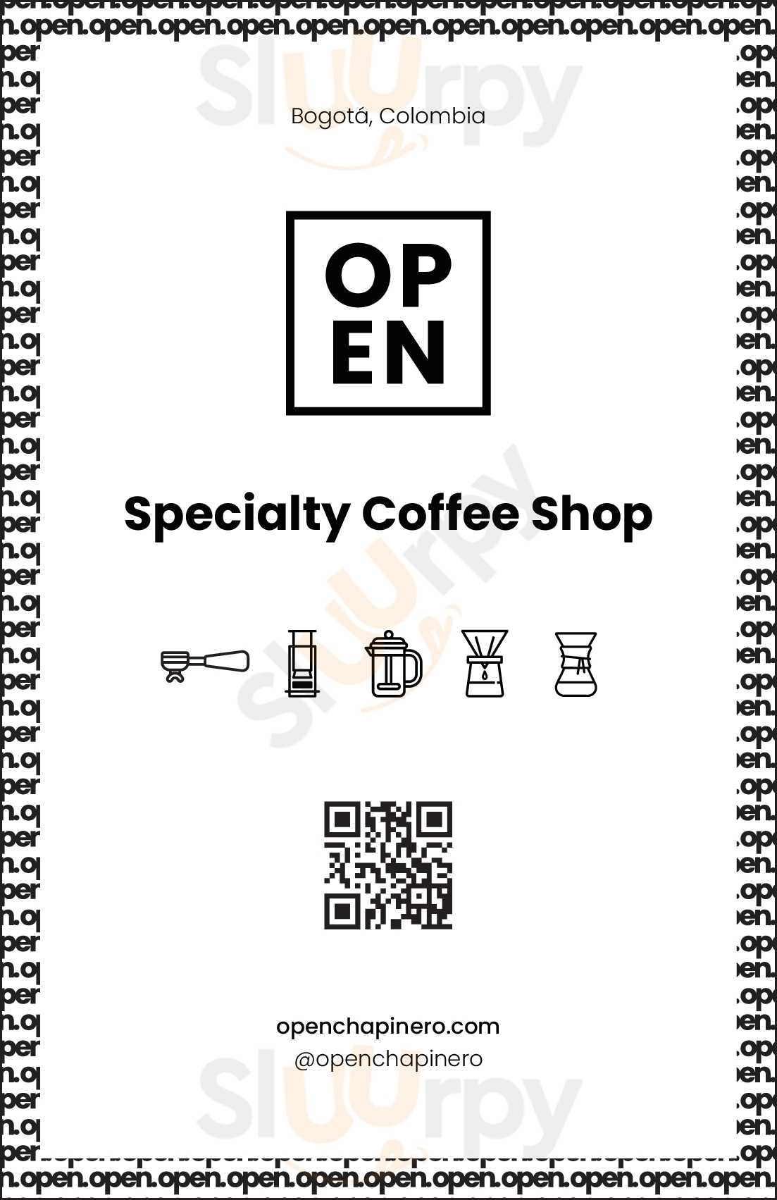 Open Chapinero Specialty Coffee Shop Bogotá Menu - 1